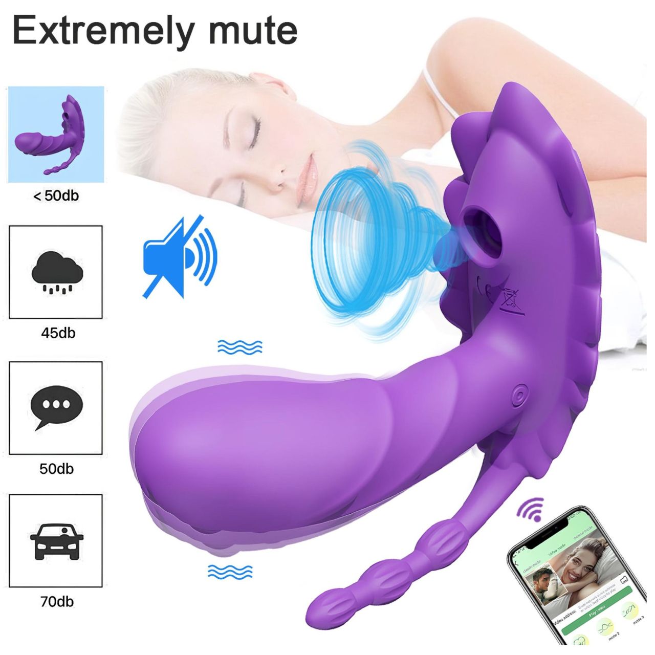 AlvUp - App-vezérelt felhelyezhető vibrátor (lila) AlvUp - App-vezérelt felhelyezhető vibrátor (lila)
