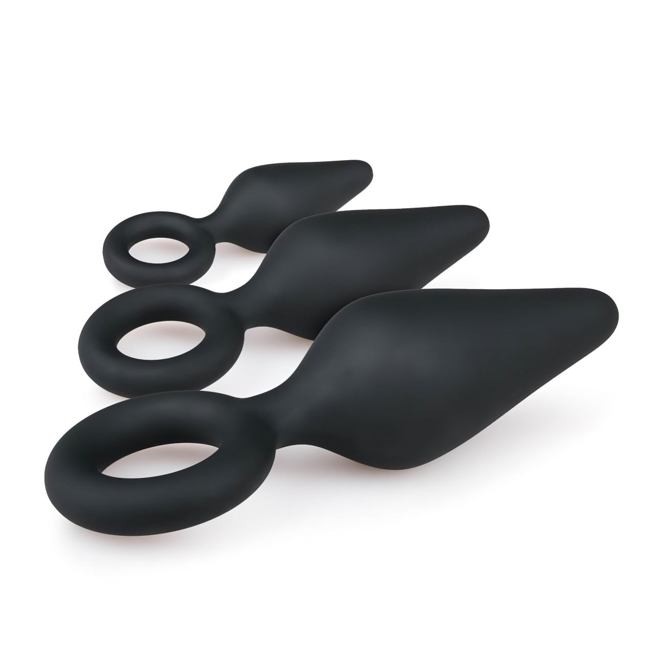 EasyToys - fekete gyűrűs anál plug szett kezdőknek (3 db) EasyToys - fekete gyűrűs anál plug szett kezdőknek (3 db)