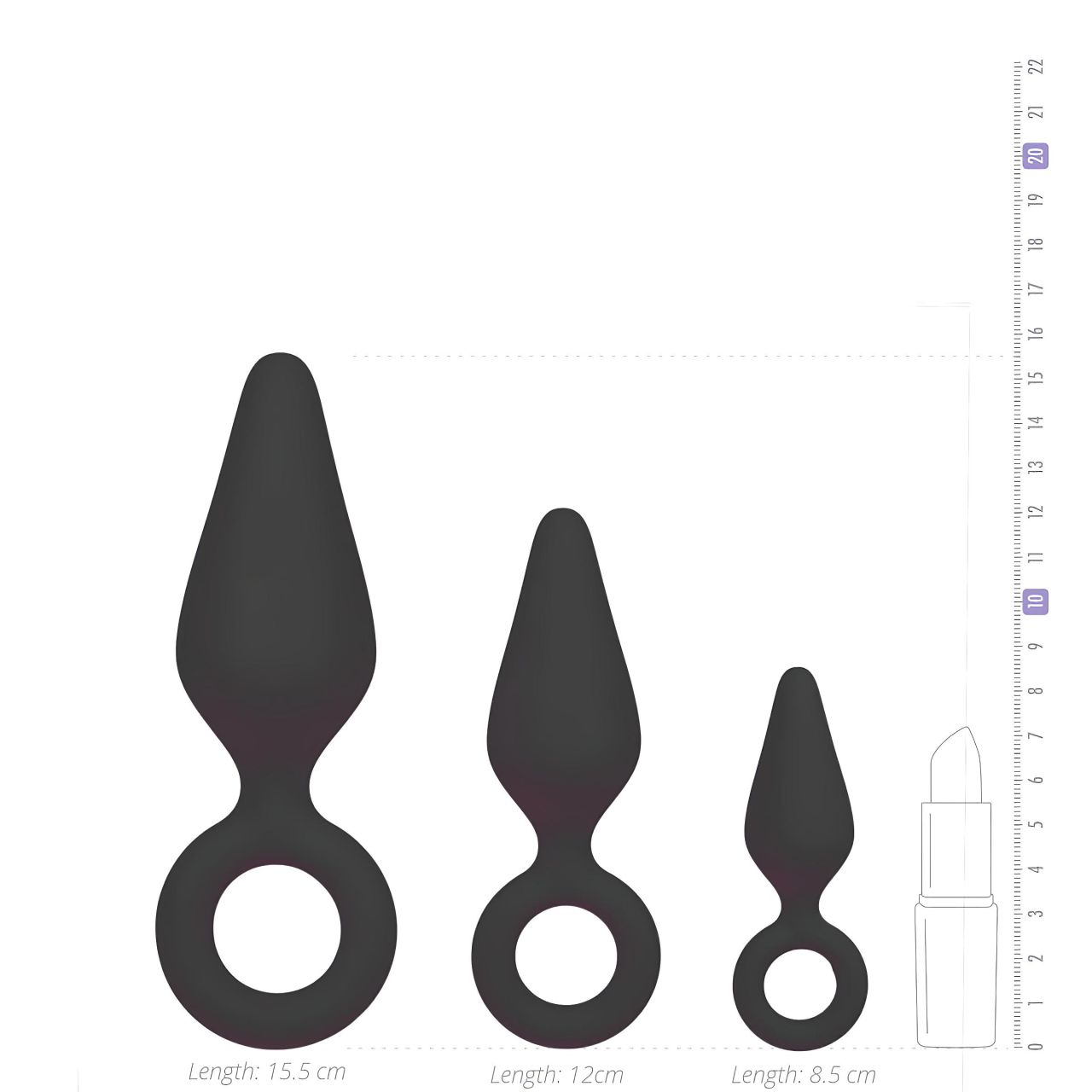 EasyToys - fekete gyűrűs anál plug szett kezdőknek (3 db) EasyToys - fekete gyűrűs anál plug szett kezdőknek (3 db)