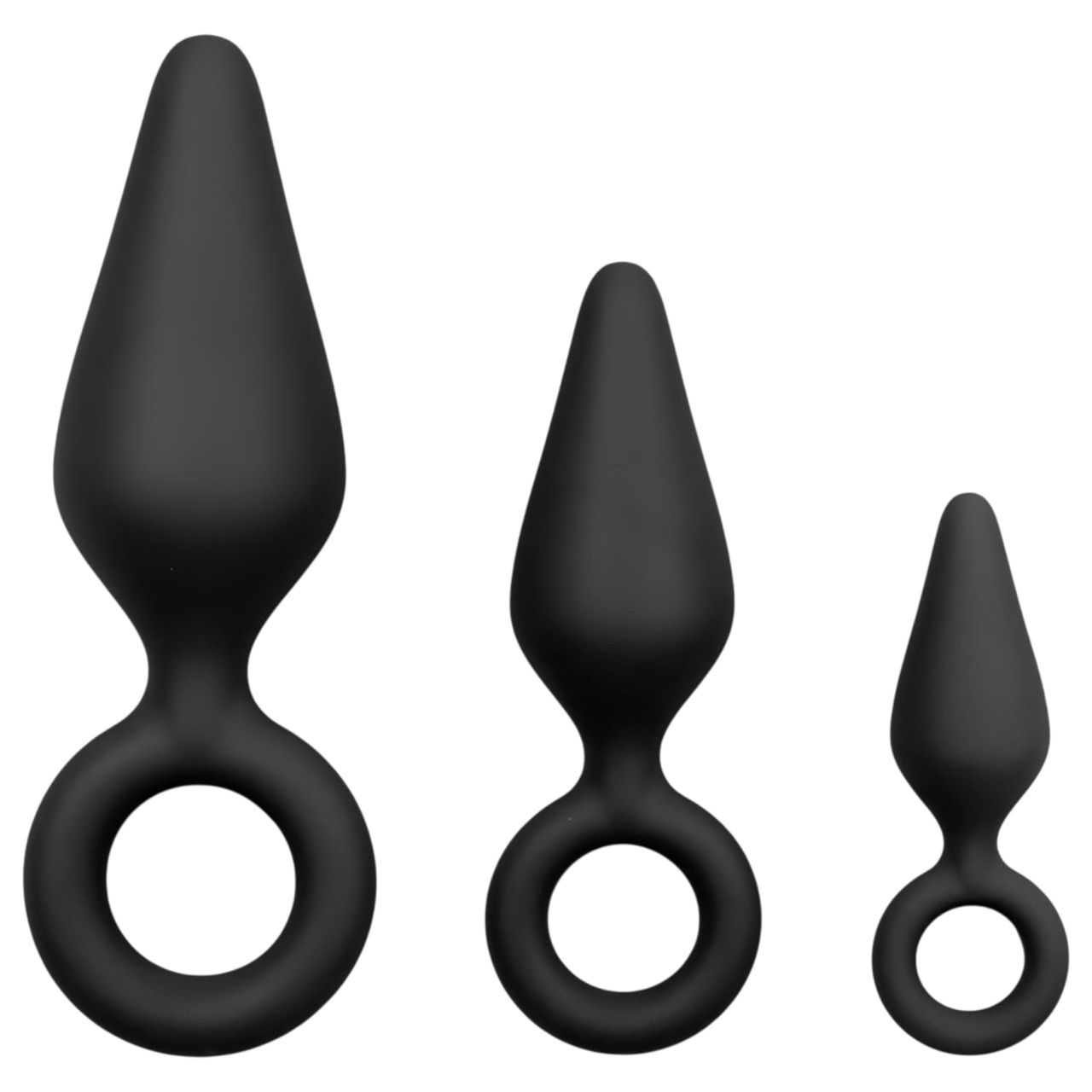 EasyToys - fekete gyűrűs anál plug szett kezdőknek (3 db) EasyToys - fekete gyűrűs anál plug szett kezdőknek (3 db)
