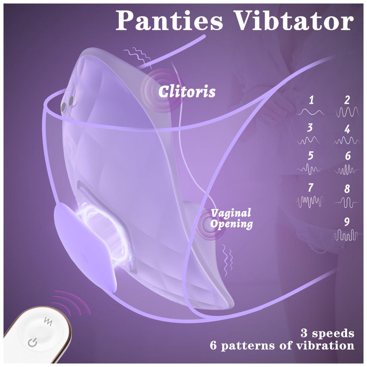 Sex HD - bugyivibrátor távirányítóval (lila)