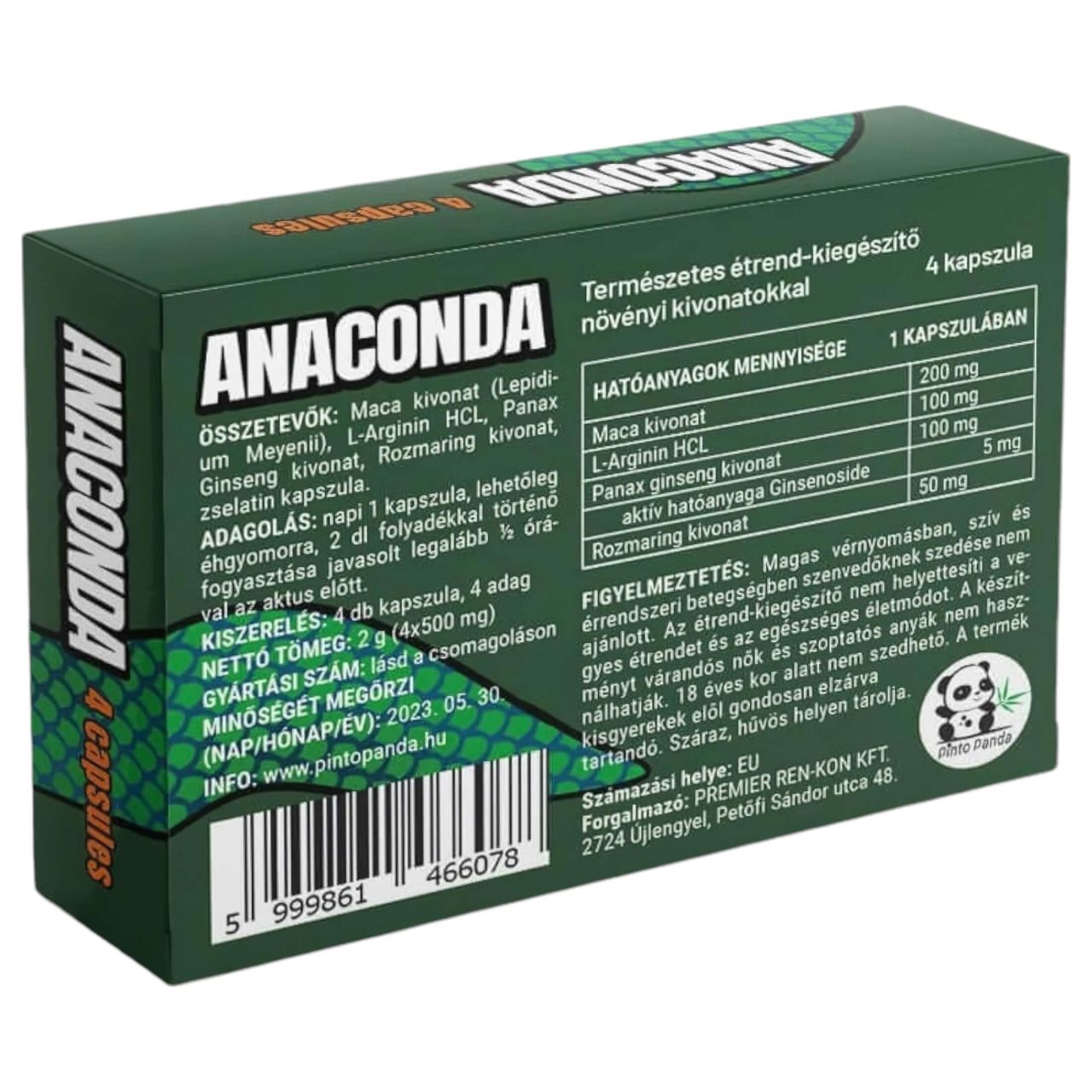 Anaconda - természetes étrend kiegészítő férfiaknak (4 db) Anaconda - természetes étrend kiegészítő férfiaknak (4 db)