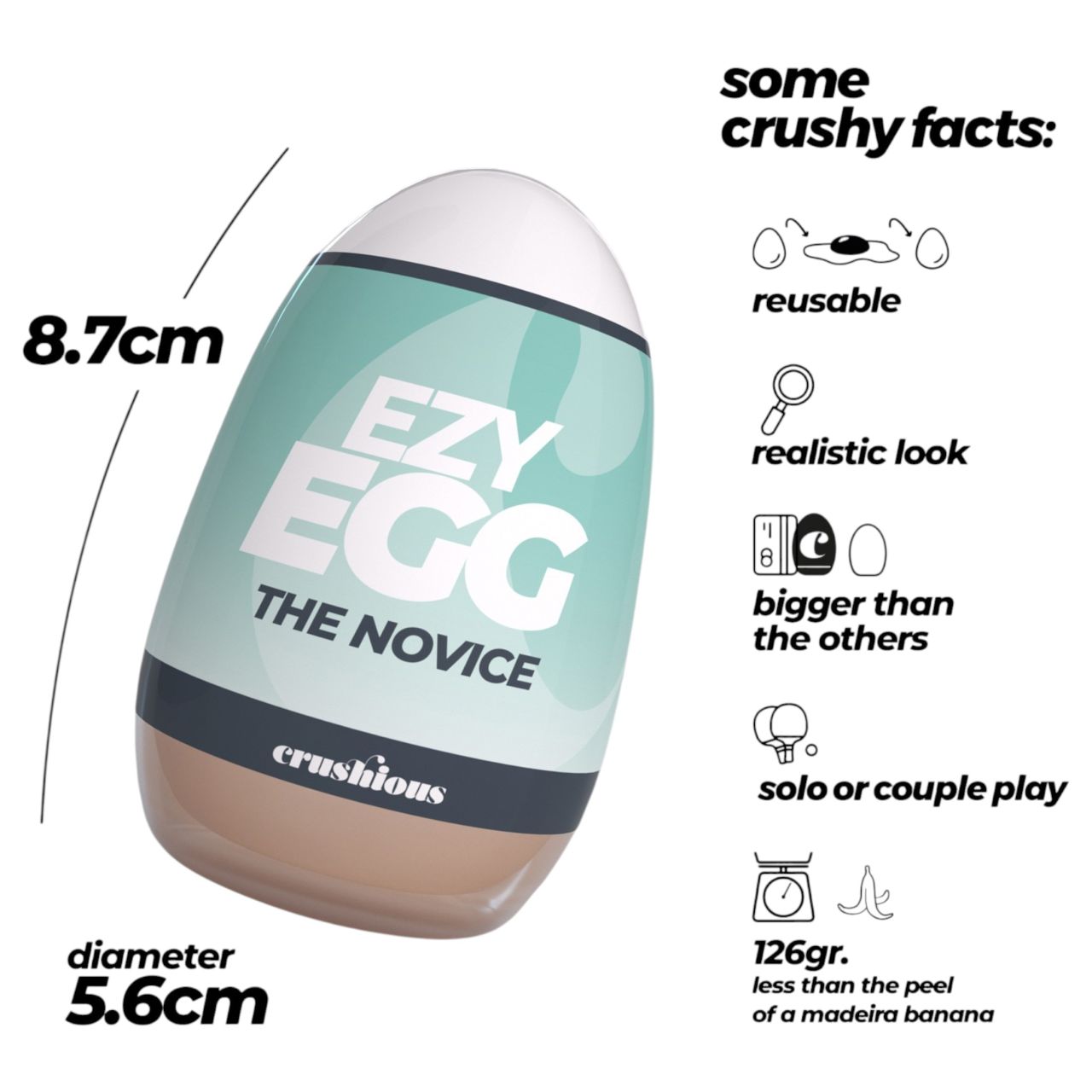 Crushious Ezy Egg The Novice - maszturbátor tojás (testszínű) Crushious Ezy Egg The Novice - maszturbátor tojás (testszínű)