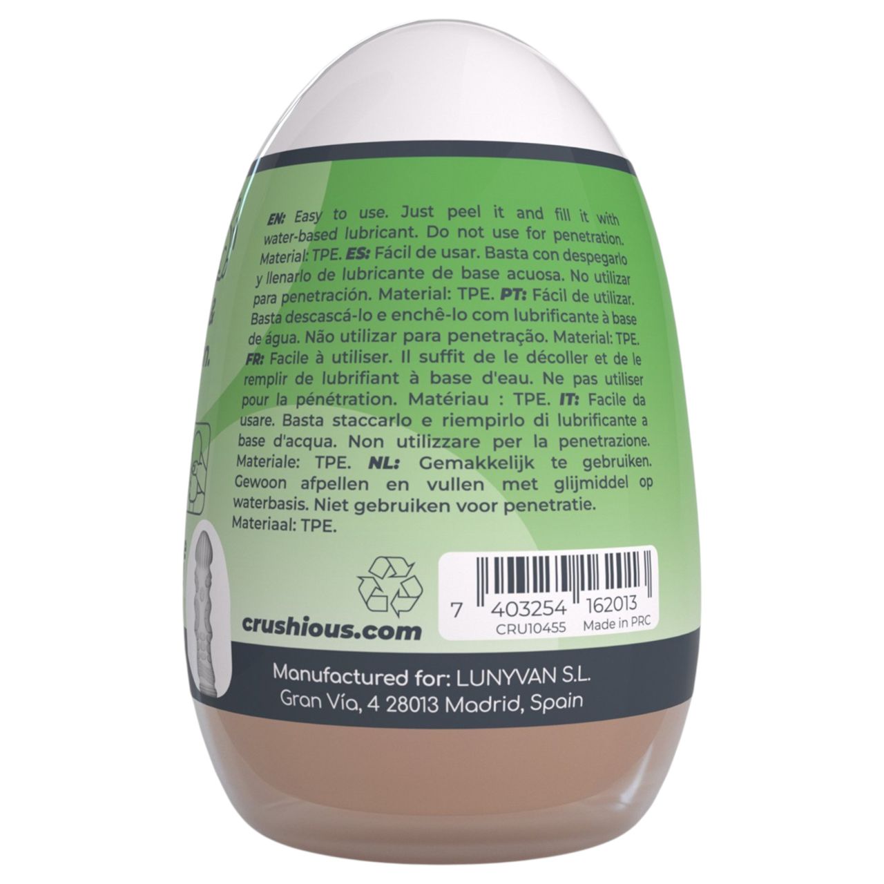 Crushious Ezy Egg The Expert - maszturbátor tojás (testszínű) Crushious Ezy Egg The Expert - maszturbátor tojás (testszínű)