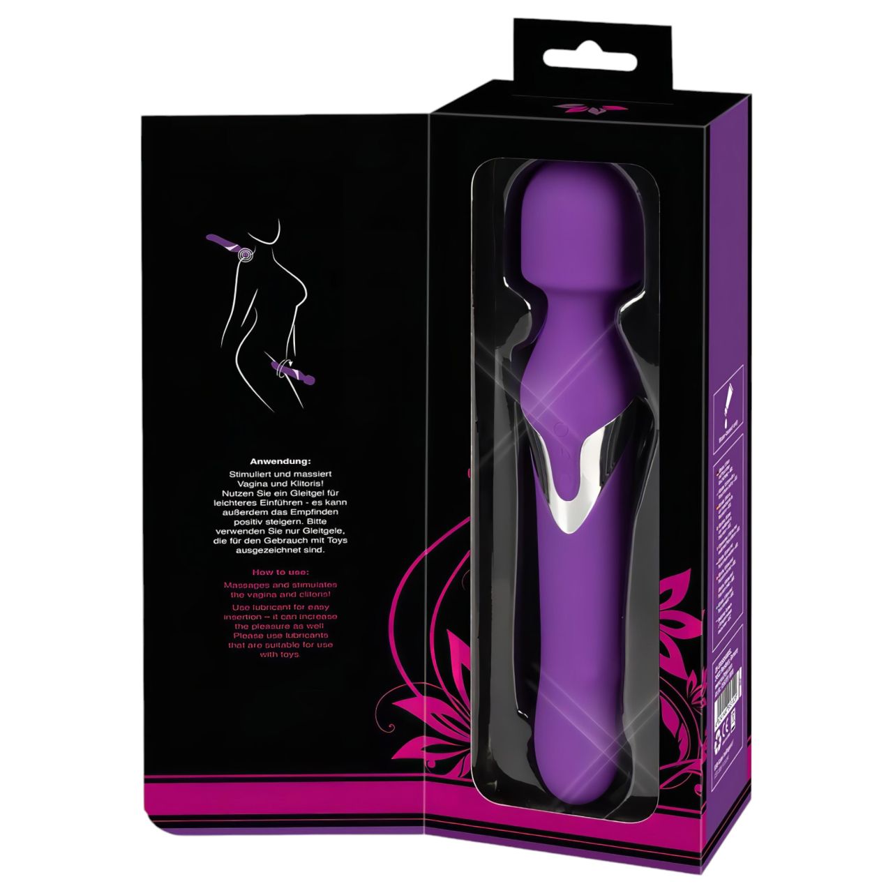 Javida Wand & Pearl - 2in1 masszírozó vibrátor (lila) Javida Wand & Pearl - 2in1 masszírozó vibrátor (lila)