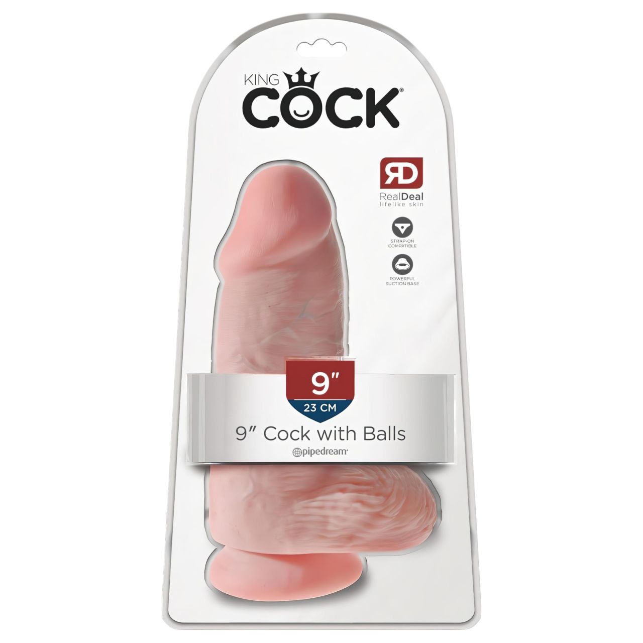 King Cock 9 Chubby - tapadókorongos, herés dildó (23 cm, testszínű) King Cock 9 Chubby - tapadókorongos, herés dildó (23 cm, testszínű)