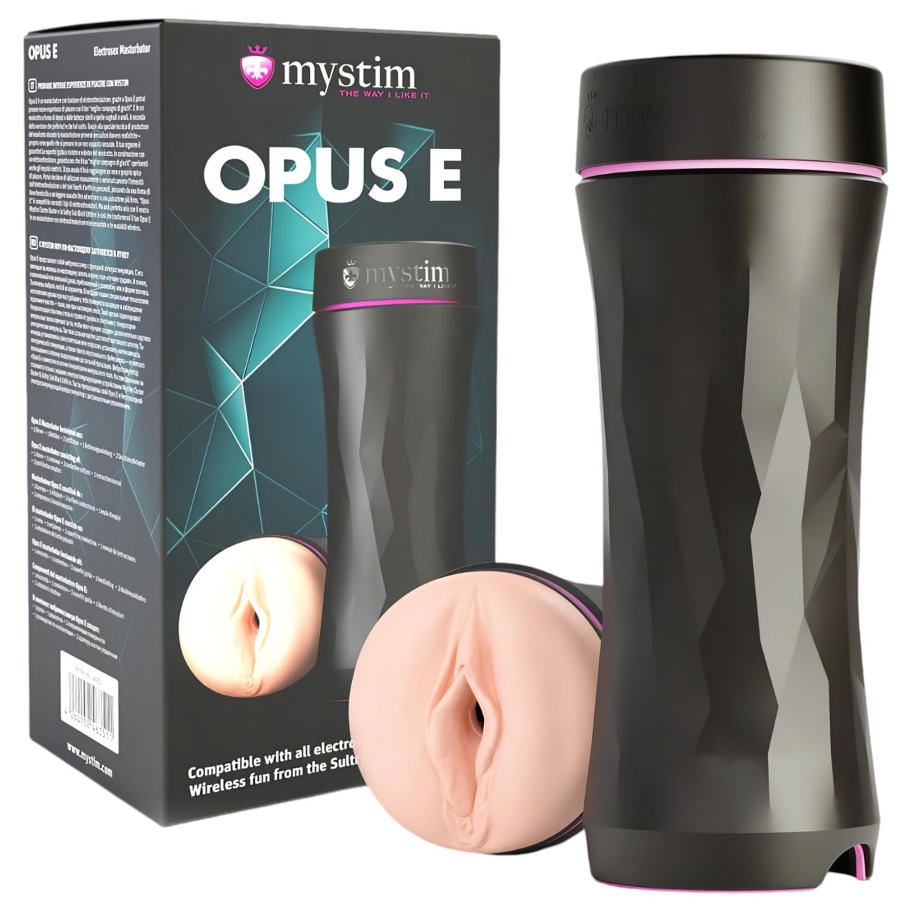 mystim Opus E Vagina - elektro művagina (natúr-fekete)