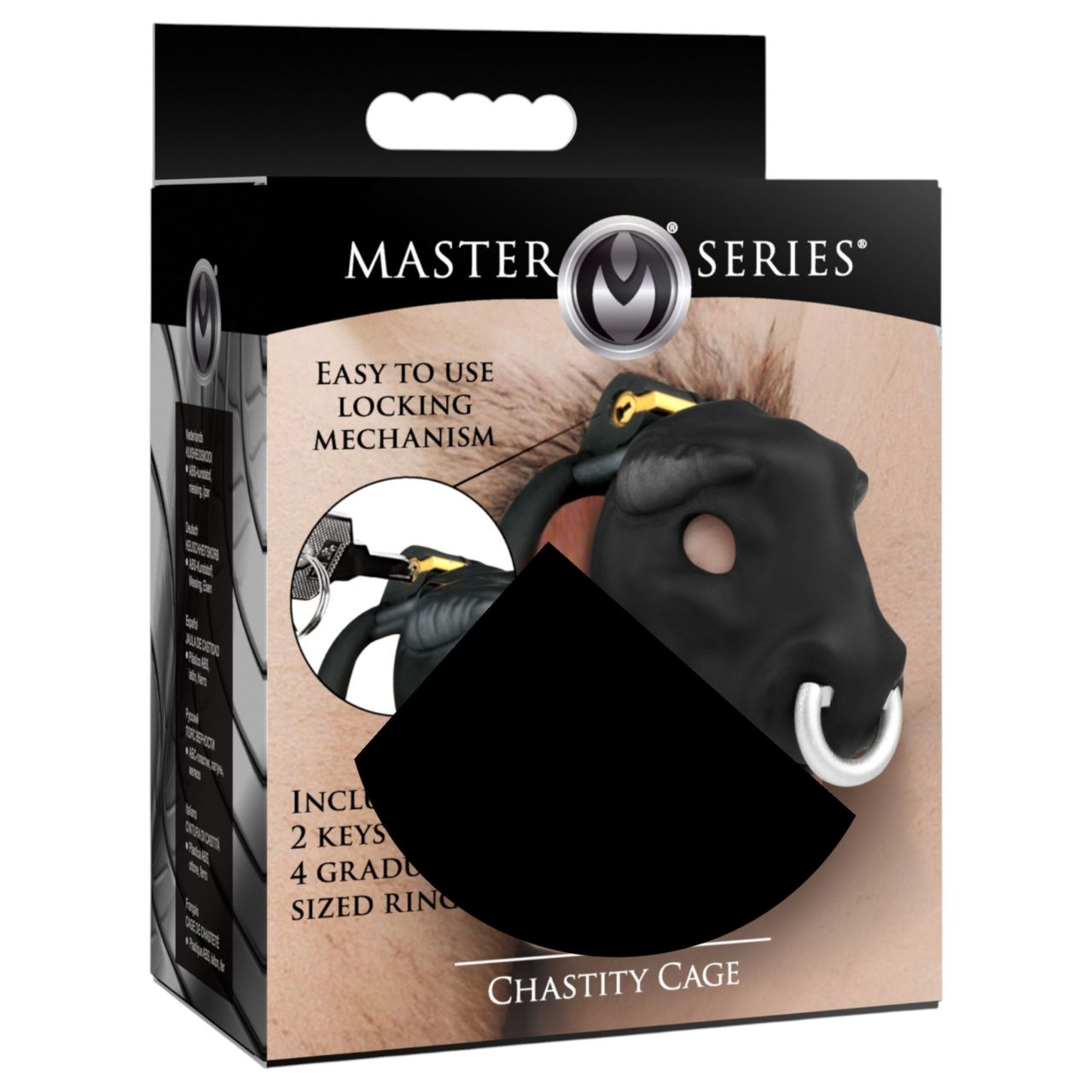 Master Series Bull - bikafejes péniszketrec (fekete)