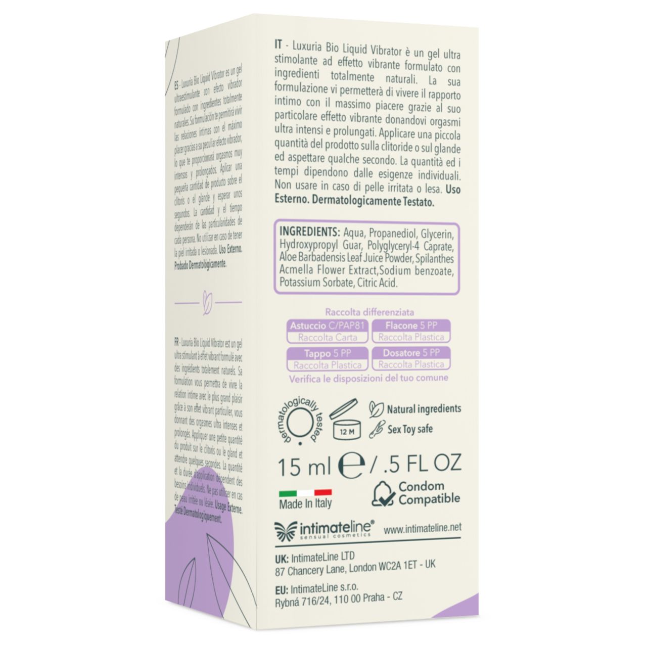 Intimateline Luxuria BIO - folyékony vibrátor gél nőknek (15ml)