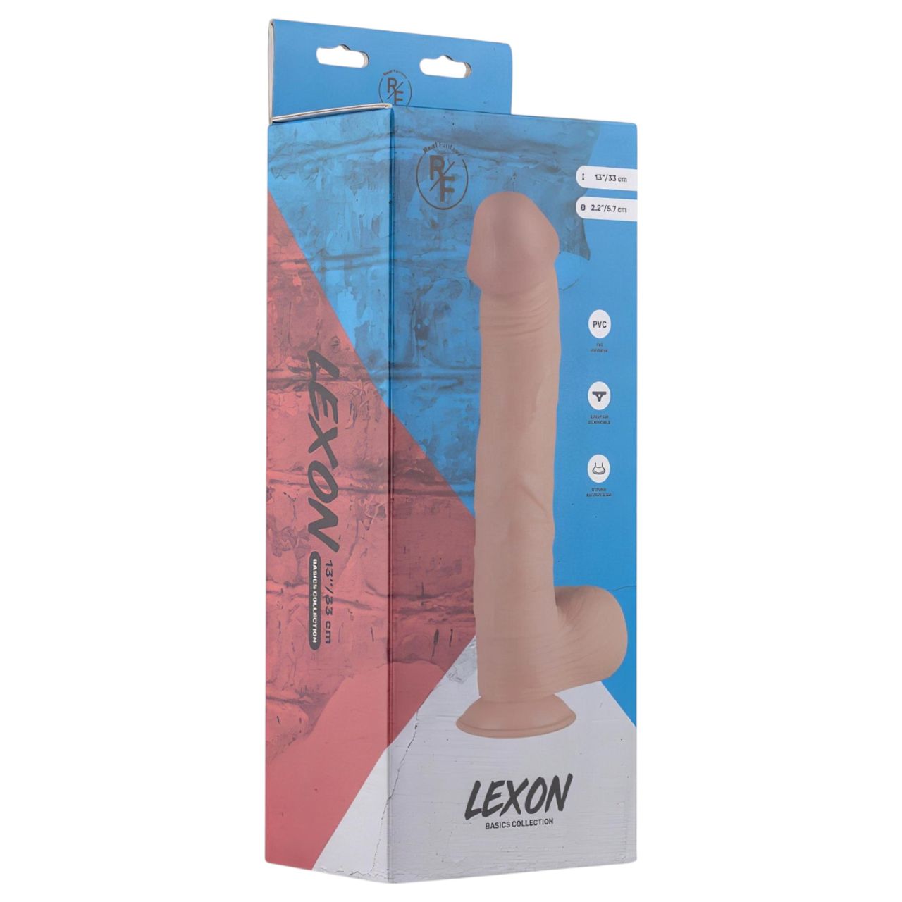 Real Fantasy Lexon - herés élethű dildó - 33 cm (testszínű)