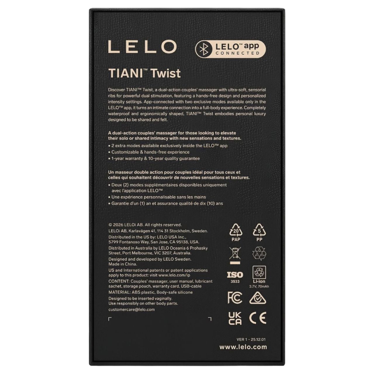 LELO Tiani Twist - App-vezérelt párvibrátor (lila) LELO Tiani Twist - App-vezérelt párvibrátor (lila)