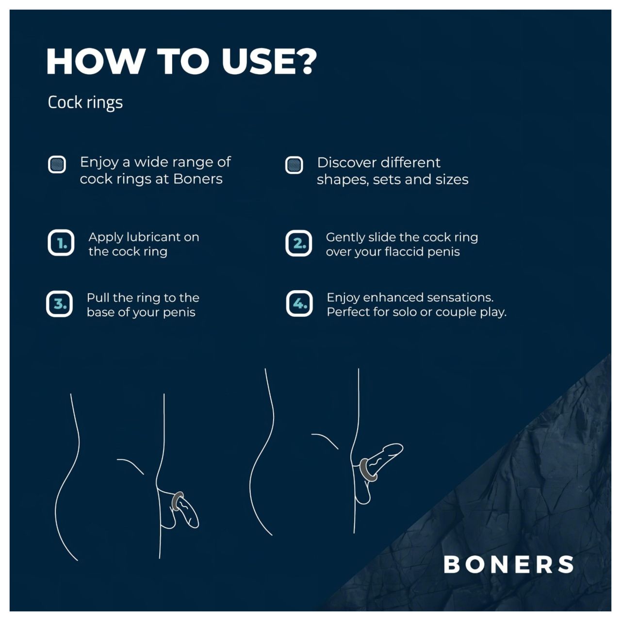 Boners - szilikon péniszgyűrű szett - 3 db (szürke)