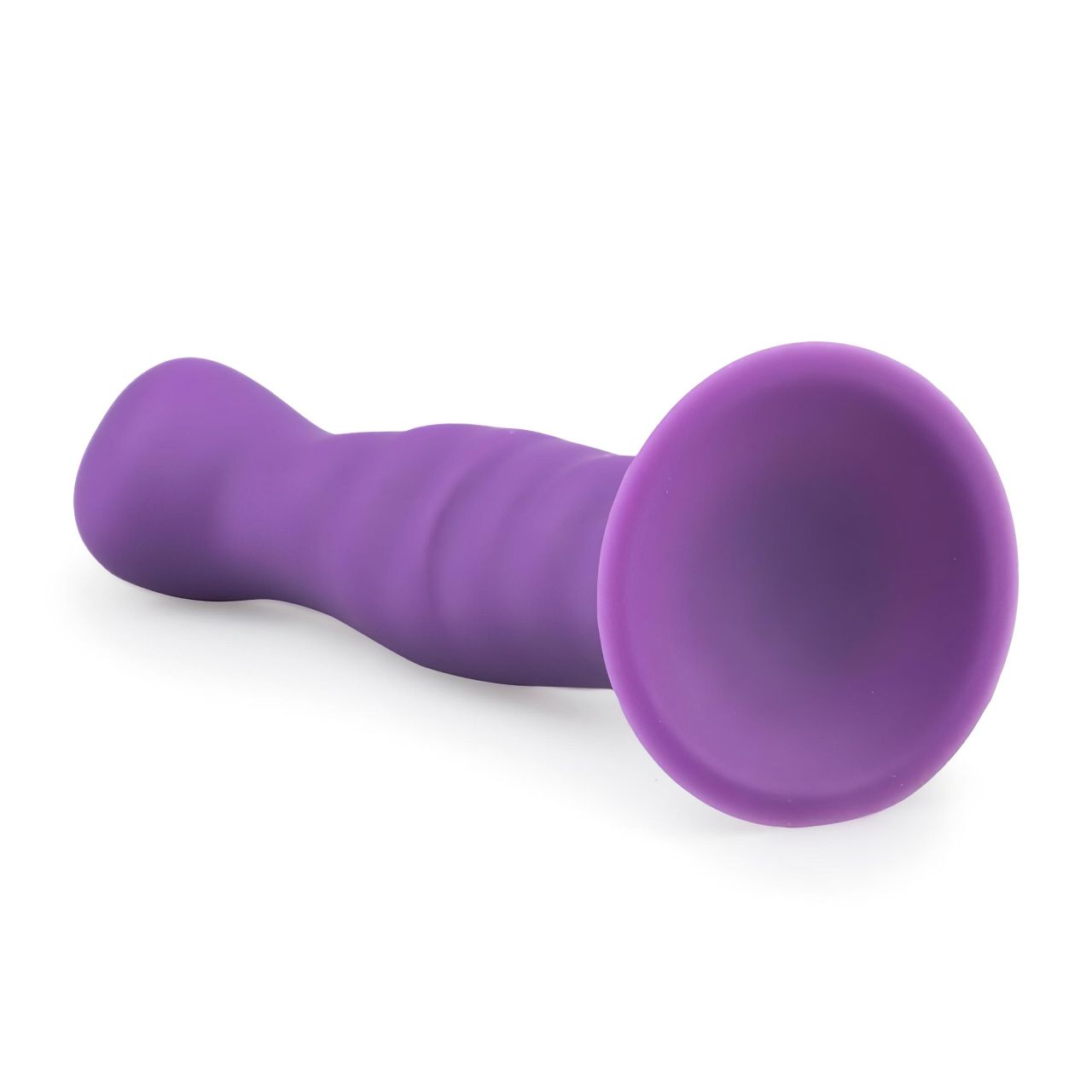 EasyToys - hullámos, tapadókorongos dildó (lila)