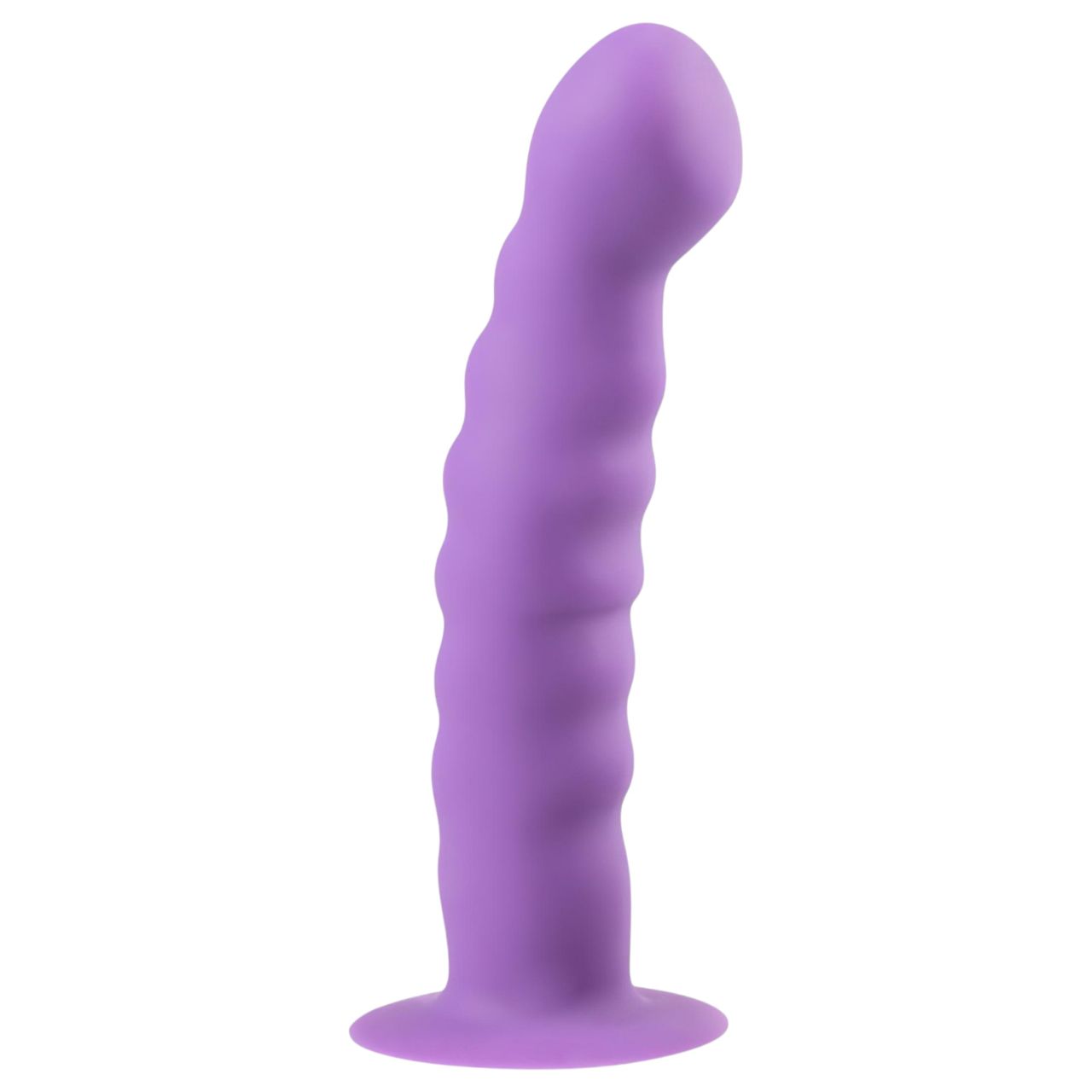 EasyToys - hullámos, tapadókorongos dildó (lila)