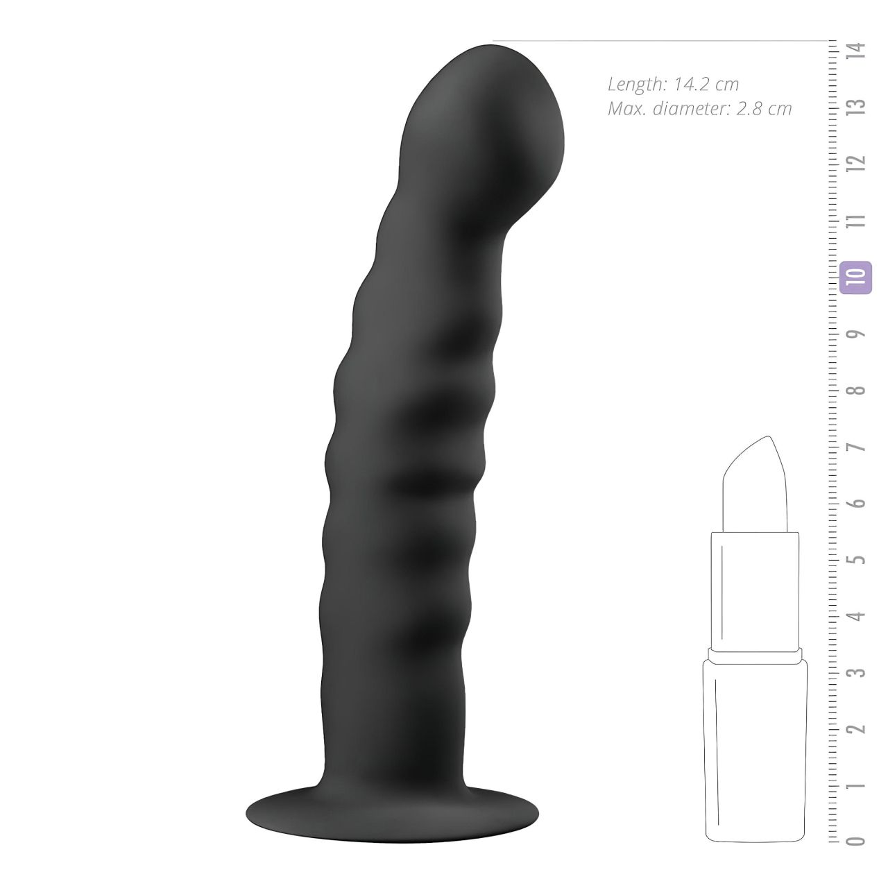 EasyToys Ribbed - tapadókorongos anál dildó (14 cm, fekete) EasyToys Ribbed - tapadókorongos anál dildó (14 cm, fekete)