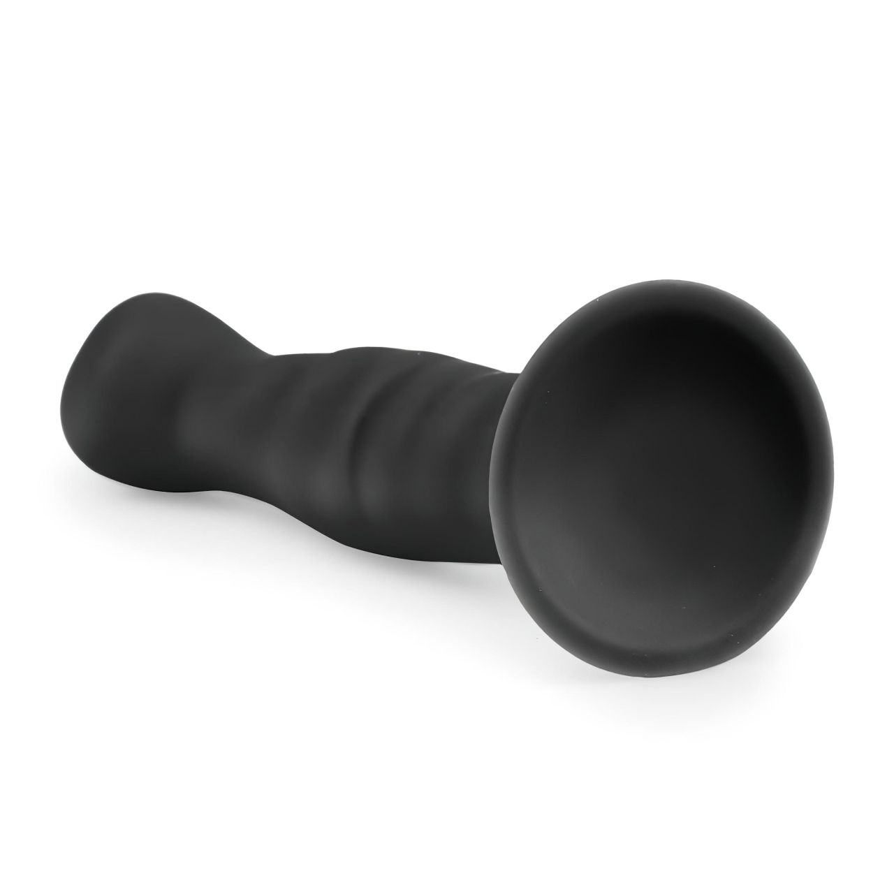 EasyToys Ribbed - tapadókorongos anál dildó (14 cm, fekete) EasyToys Ribbed - tapadókorongos anál dildó (14 cm, fekete)