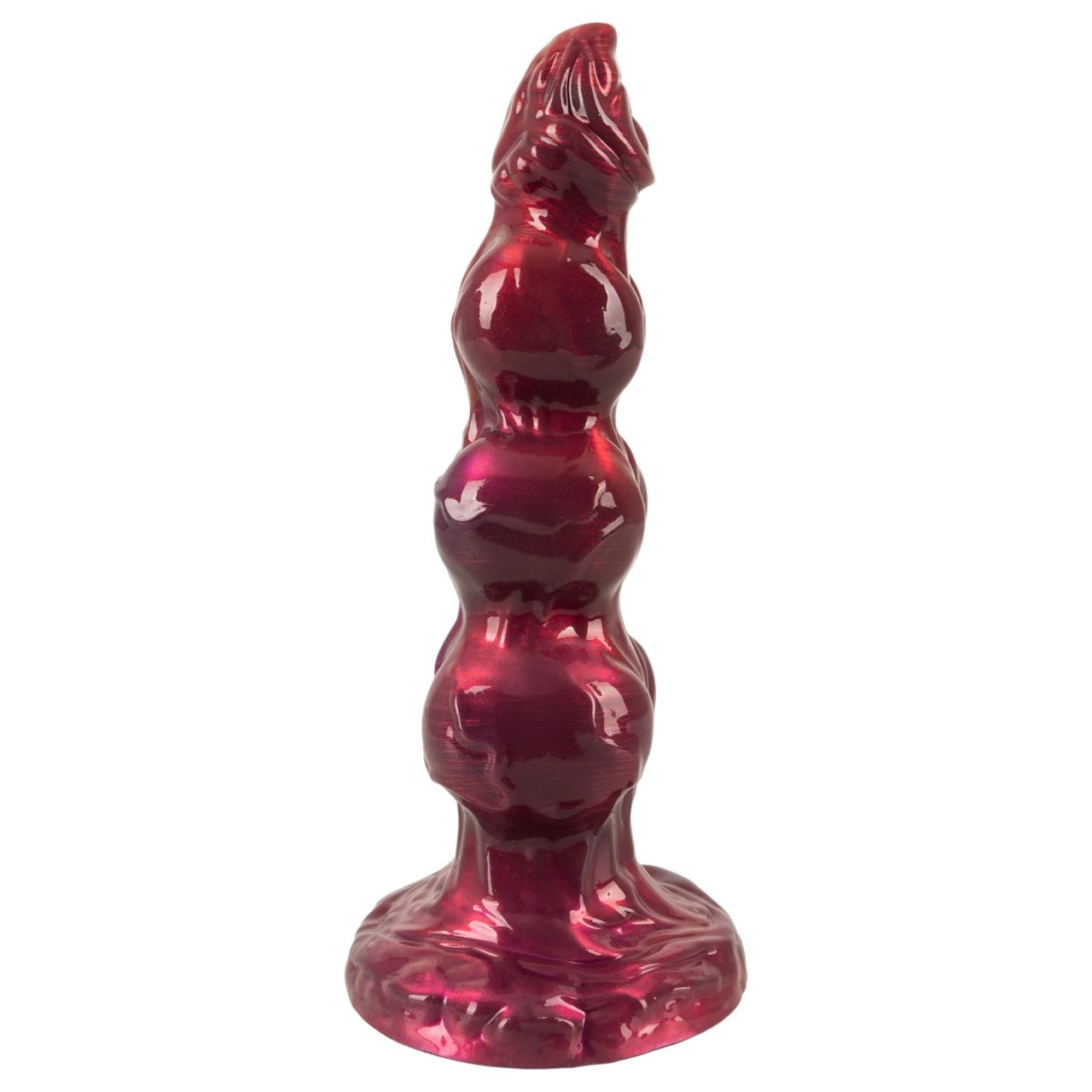 Beasty Cocks - Werewolf Willie dildó tapadókoronggal - bordó (21 cm)