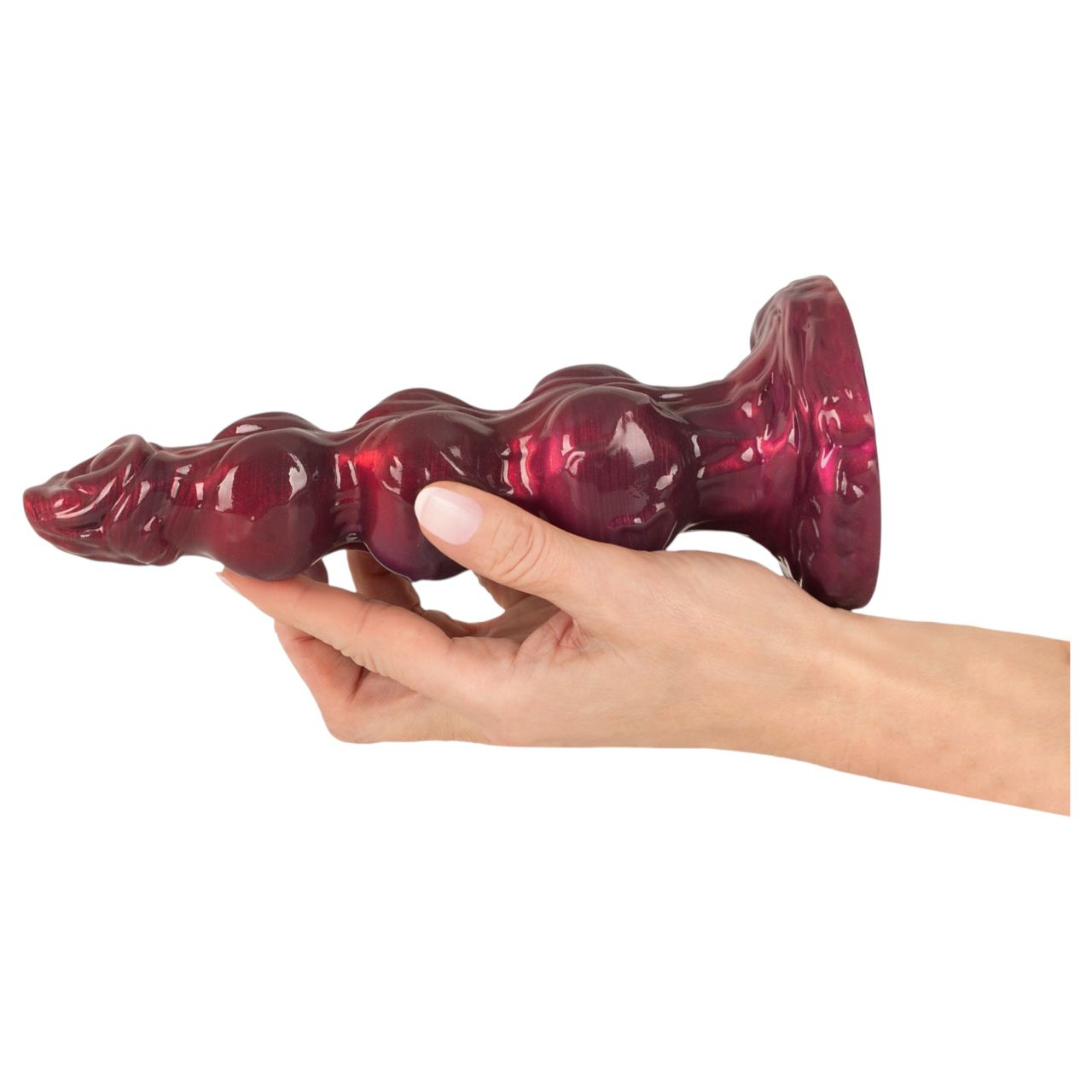 Beasty Cocks - Werewolf Willie dildó tapadókoronggal - bordó (21 cm)