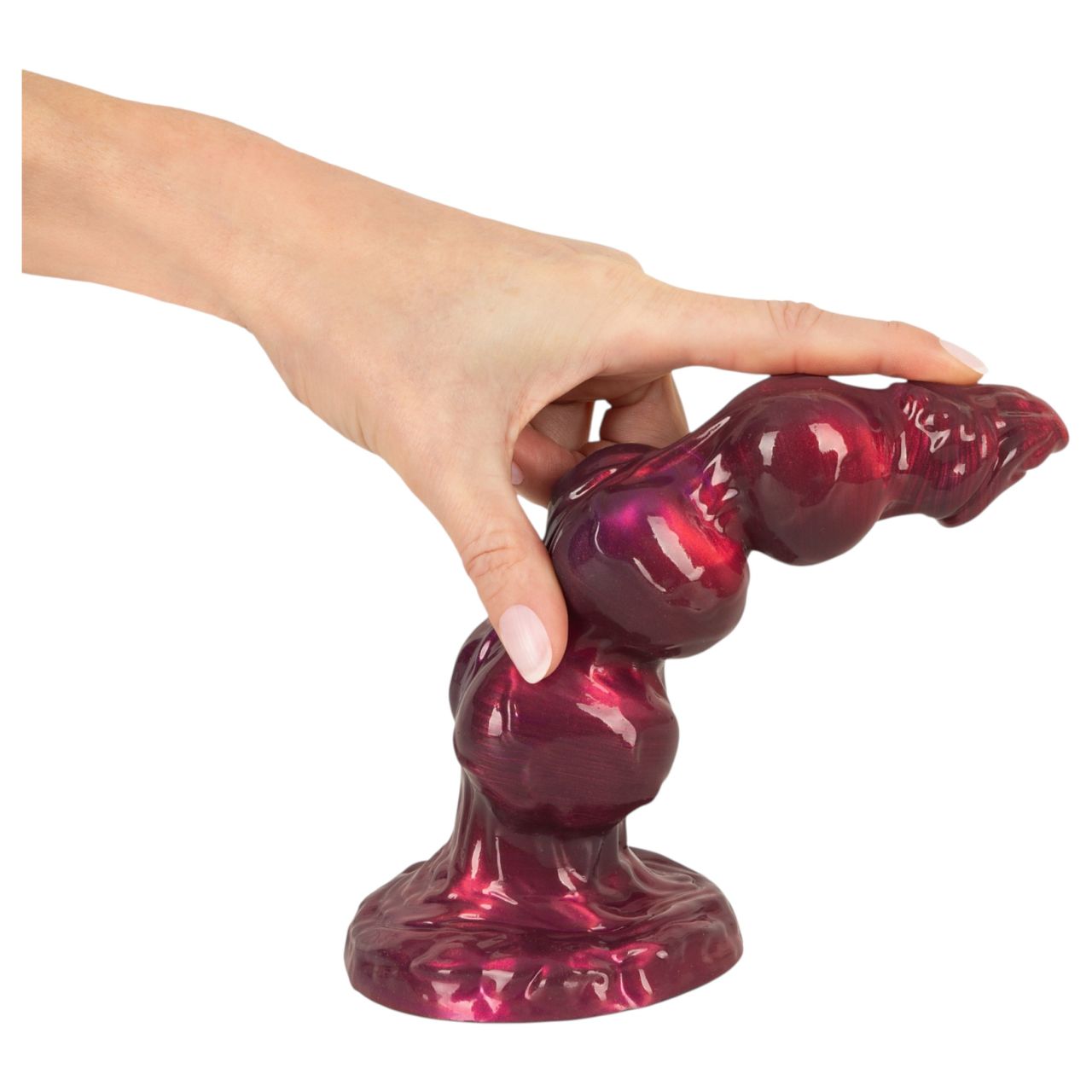 Beasty Cocks - Werewolf Willie dildó tapadókoronggal - bordó (21 cm)