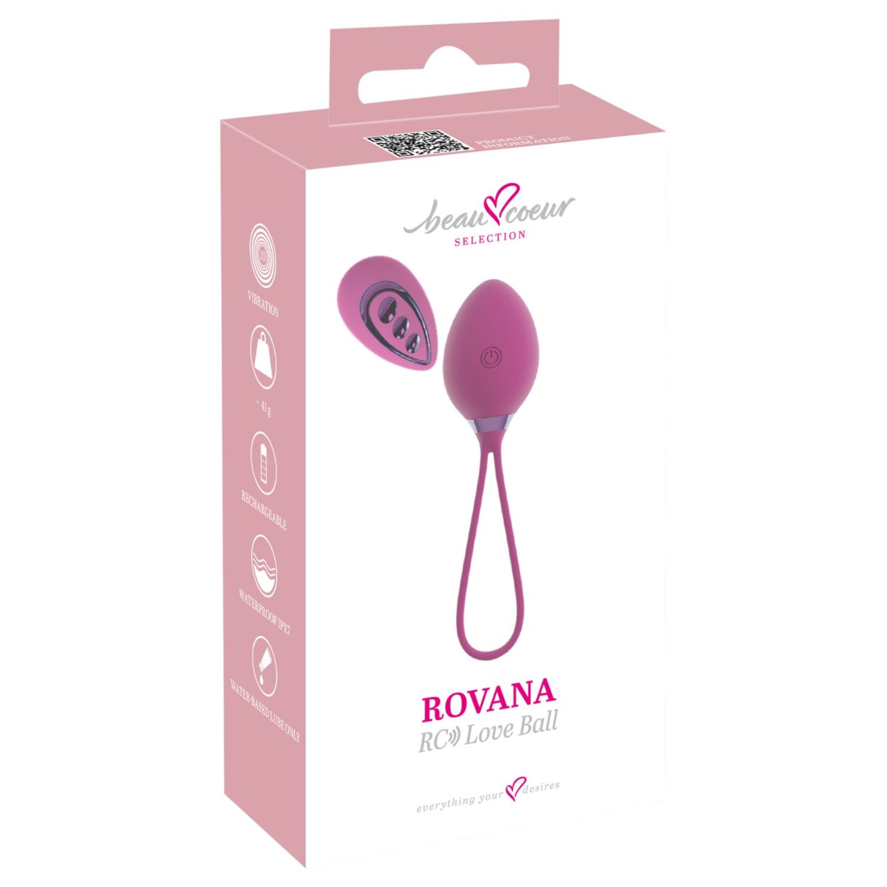 Beau Coeur Rovana - hordható rádiós vibrációs tojás (lila)
