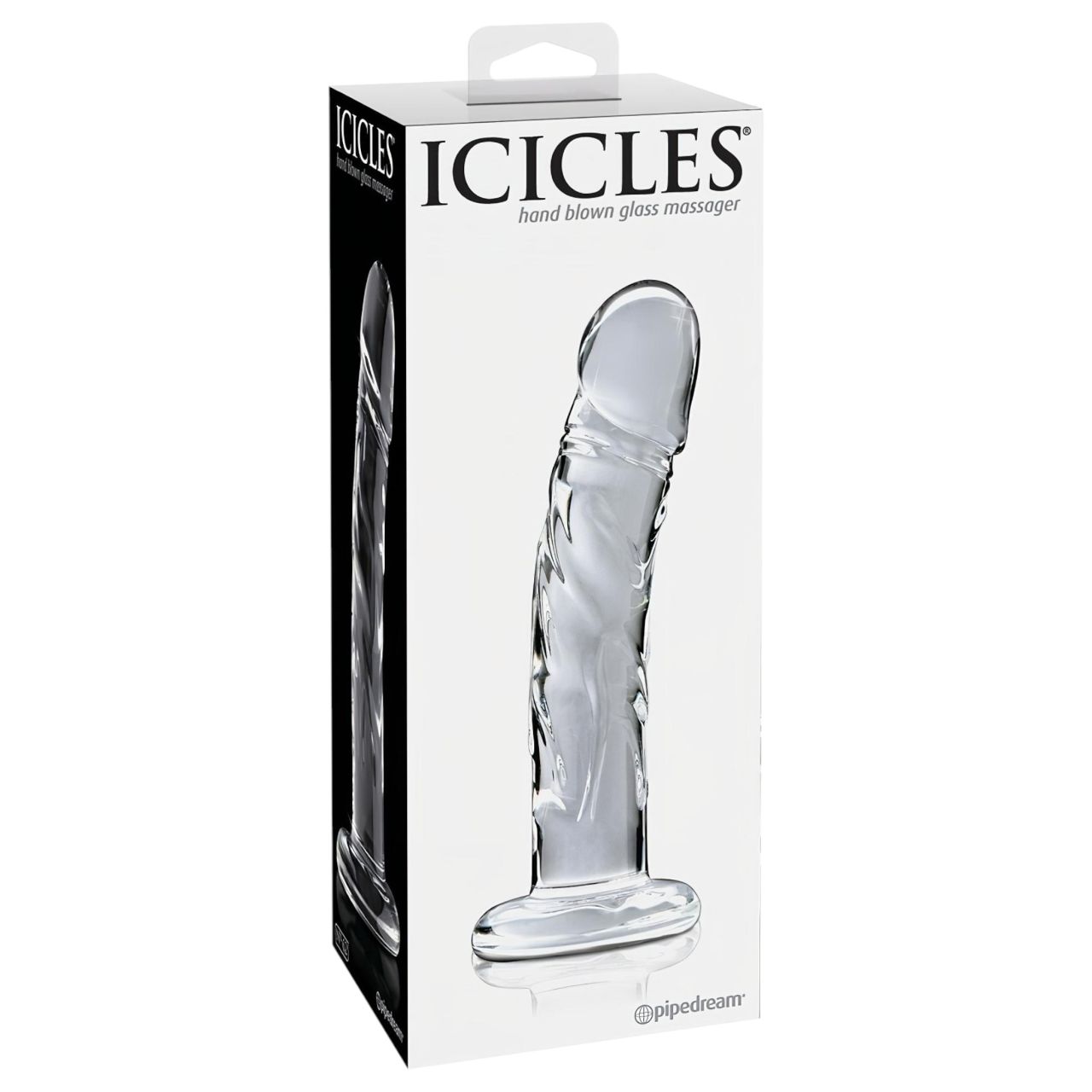 Icicles No. 62 - péniszes üveg dildó (átlátszó)