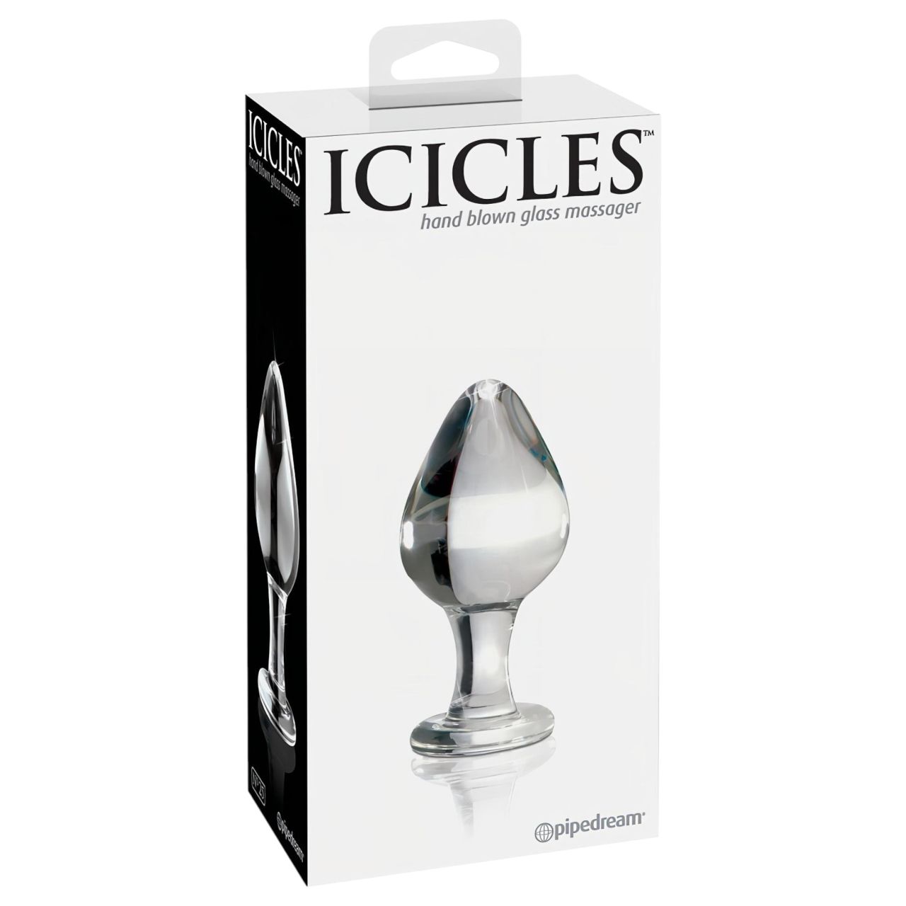 Icicles No. 25 - kúpos, üveg anál plug (átlátszó)