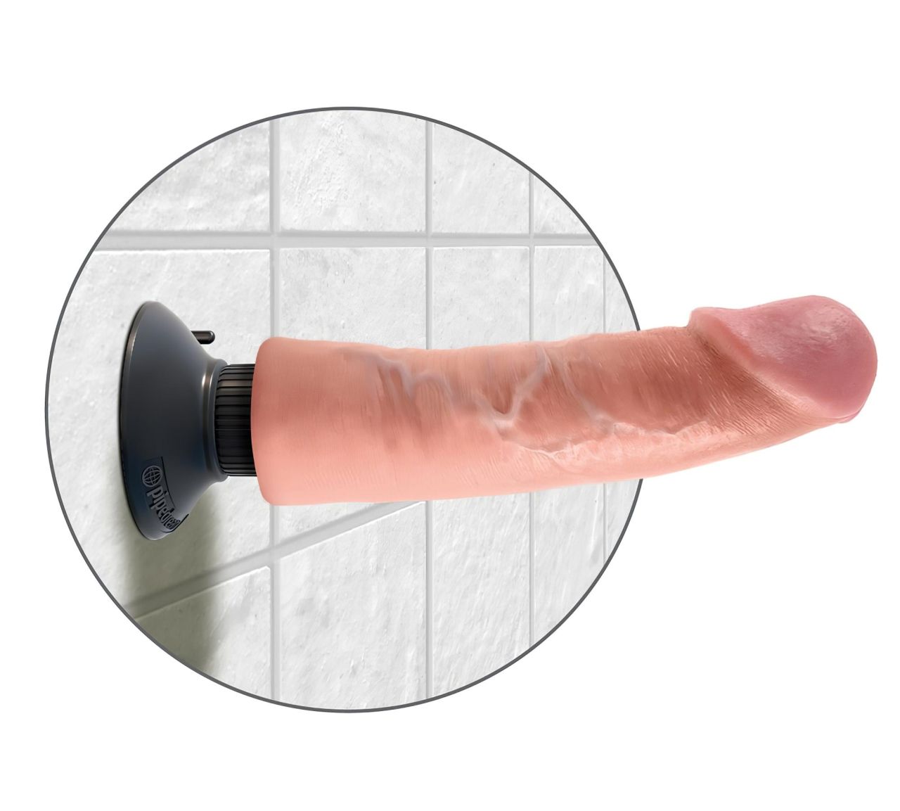 King Cock 9 tapadókorongos vibrátor (23 cm, testszínű)