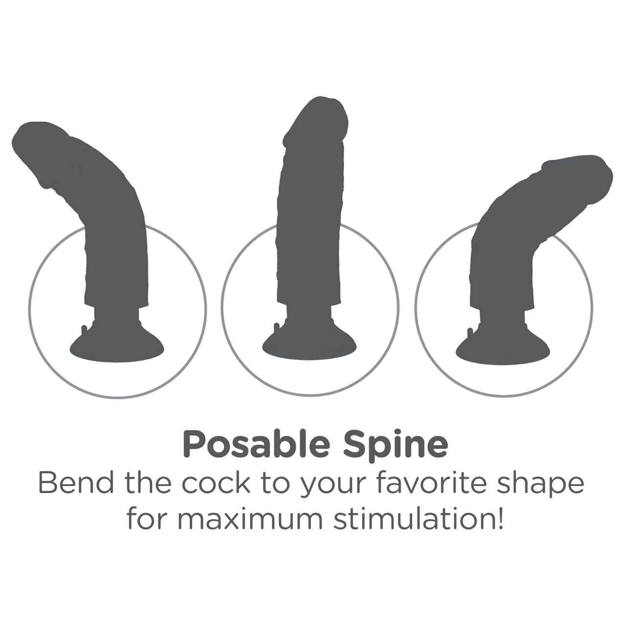 King Cock 9 tapadókorongos vibrátor (23 cm, testszínű)