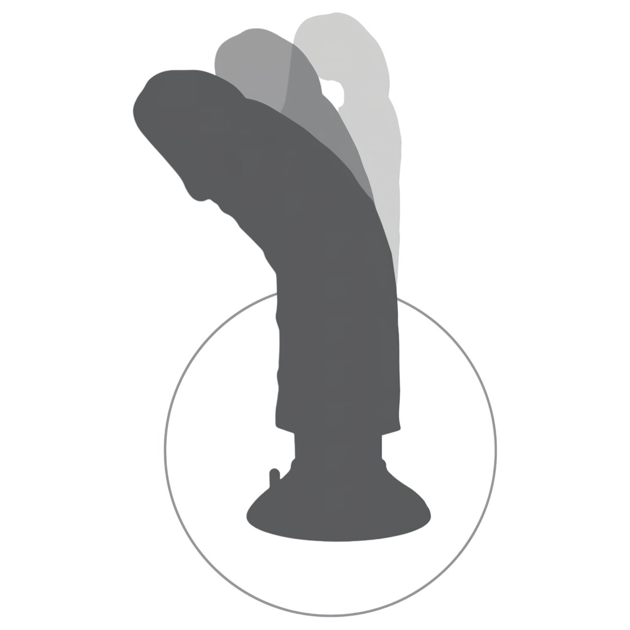 King Cock 9 tapadókorongos vibrátor (23 cm, testszínű)