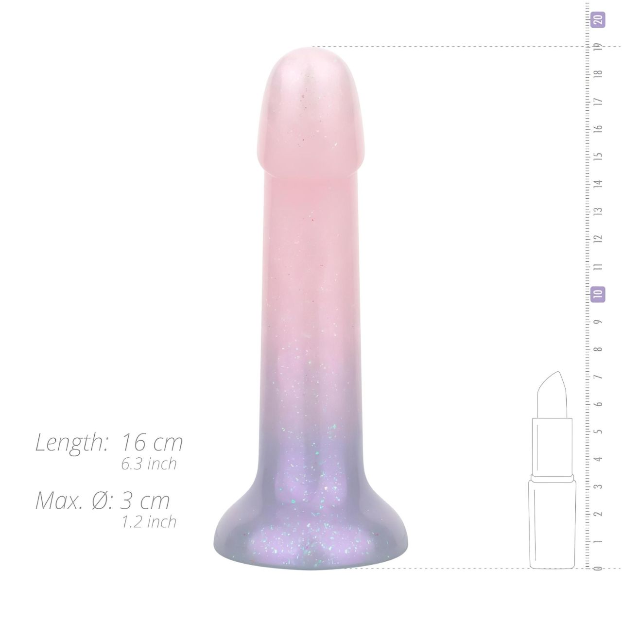 EasyToys Mermaid - csillámos dildó - 15 cm (pink)