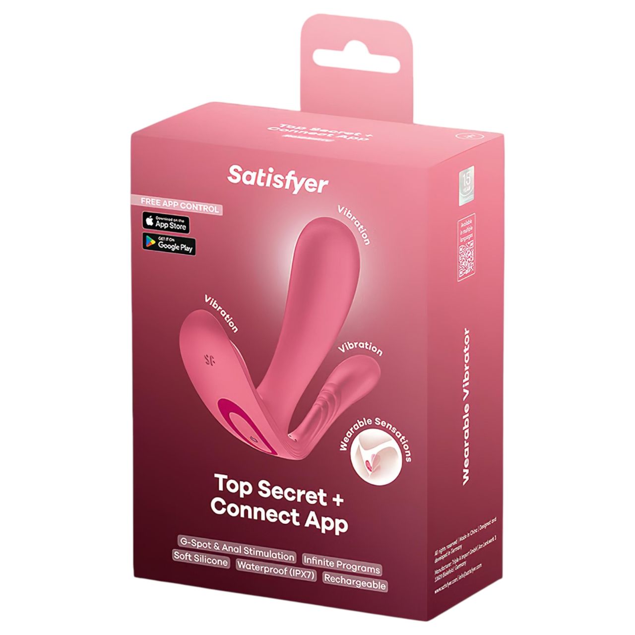 Satisfyer Top Secret+ - viselhető G-pont- és análvibrátor (rózsaszín) Satisfyer Top Secret+ - viselhető G-pont- és análvibrátor (rózsaszín)