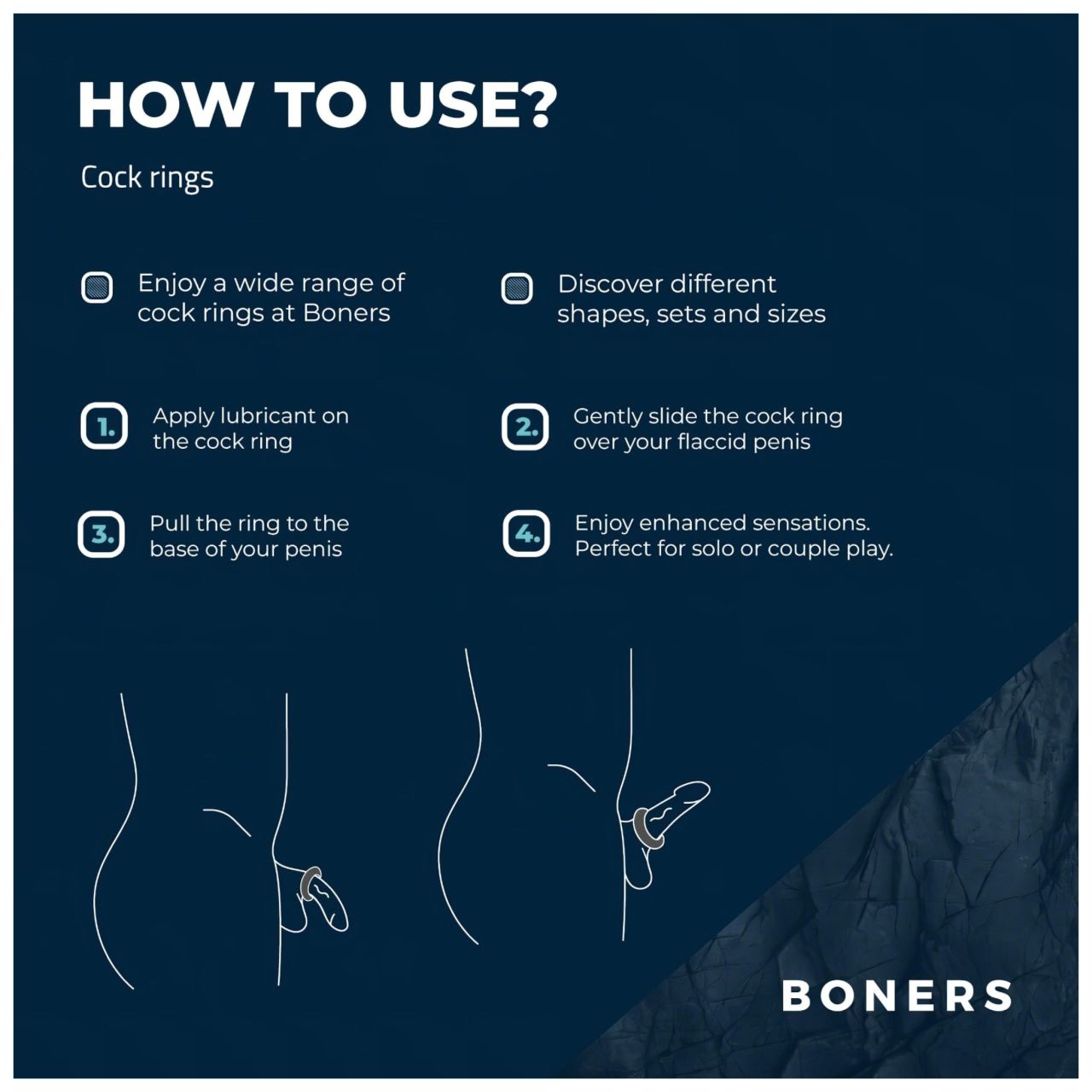 Boners - péniszgyűrű szett - 3 db (szürke)
