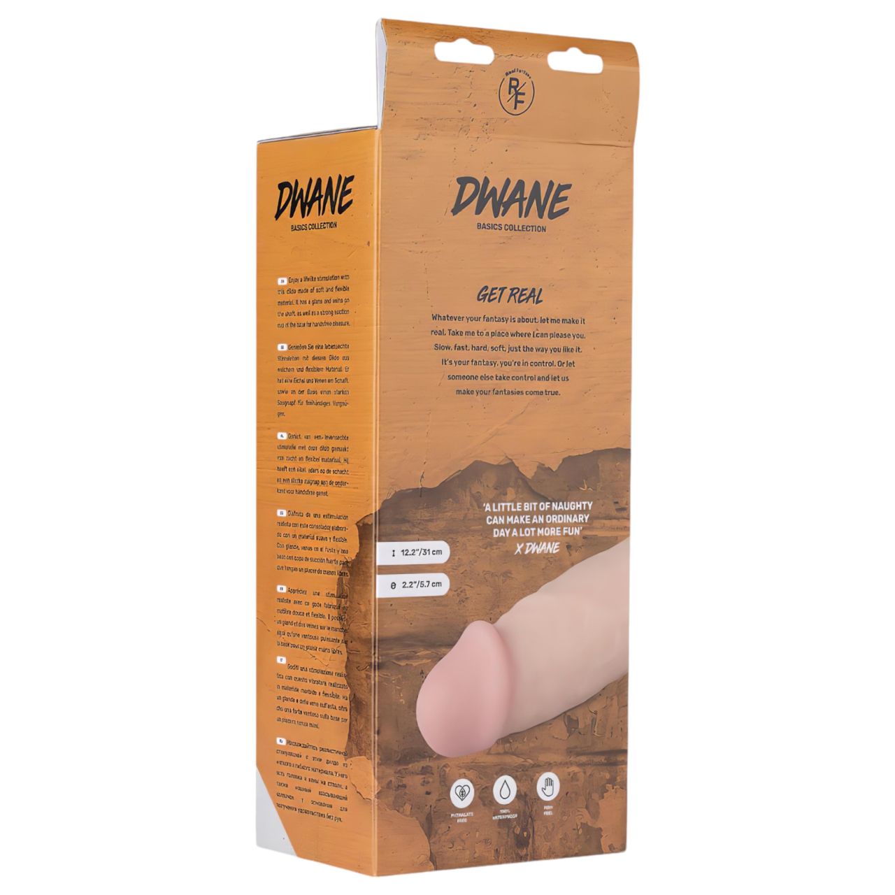 Real Fantasy Dwane - akkus, élethű vibrátor - 31 cm (testszínű)