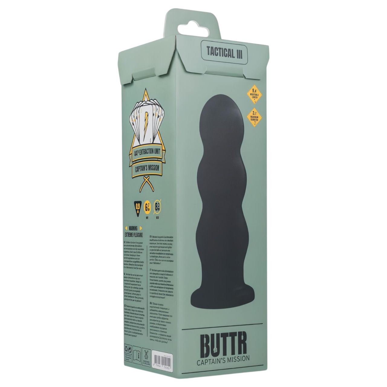 BUTTR Tactical III - tapadókorongos dildó (fekete) BUTTR Tactical III - tapadókorongos dildó (fekete)