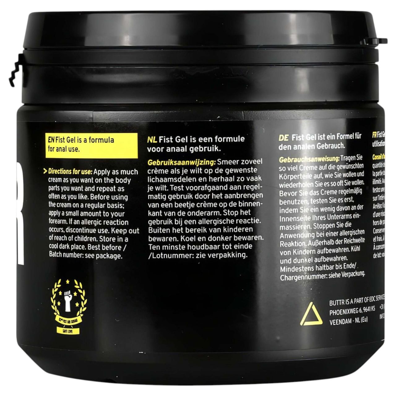 BUTTR Fisting Gel - öklöző, vízbázisú síkosító gél (500 ml)