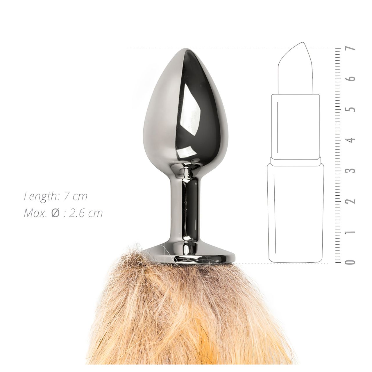 EasyToys Fox NO1 - fém anál plug rókafarokkal (ezüst-vörös) EasyToys Fox NO1 - fém anál plug rókafarokkal (ezüst-vörös)