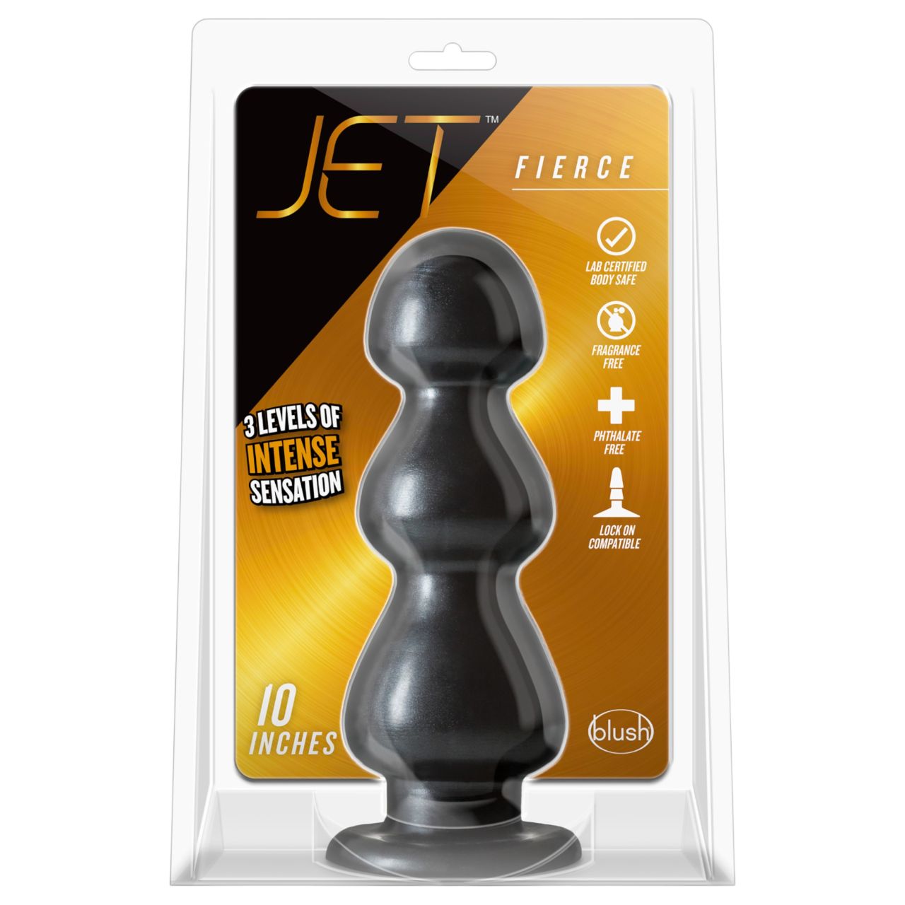 Blush Jet - tapadótalpas, gyöngyös dildó (fekete) Blush Jet - tapadótalpas, gyöngyös dildó (fekete)