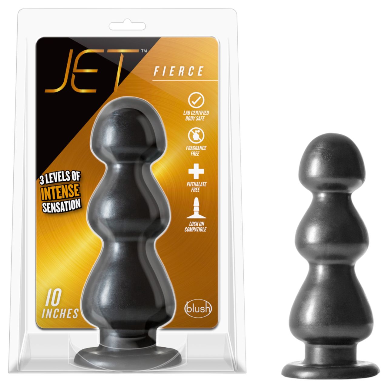 Blush Jet - tapadótalpas, gyöngyös dildó (fekete) Blush Jet - tapadótalpas, gyöngyös dildó (fekete)