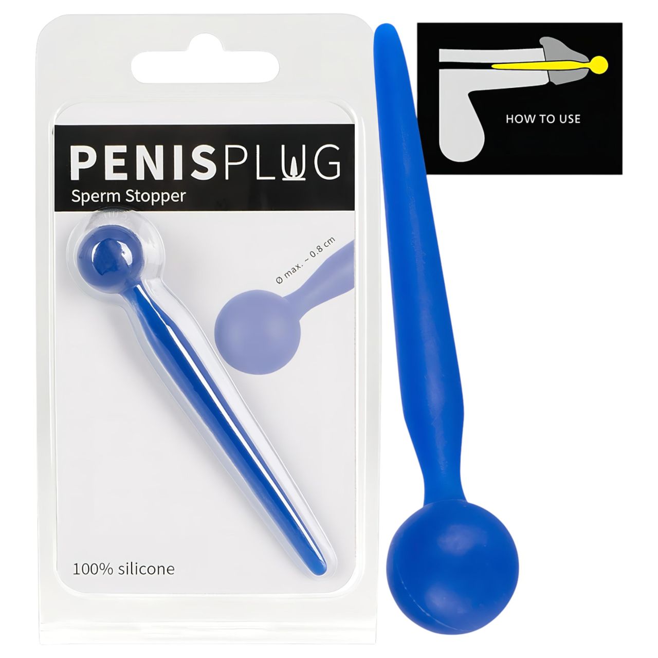 You2Toys - Dilator Sperm Stopper - gömbös, szilikon dilátor (kék)