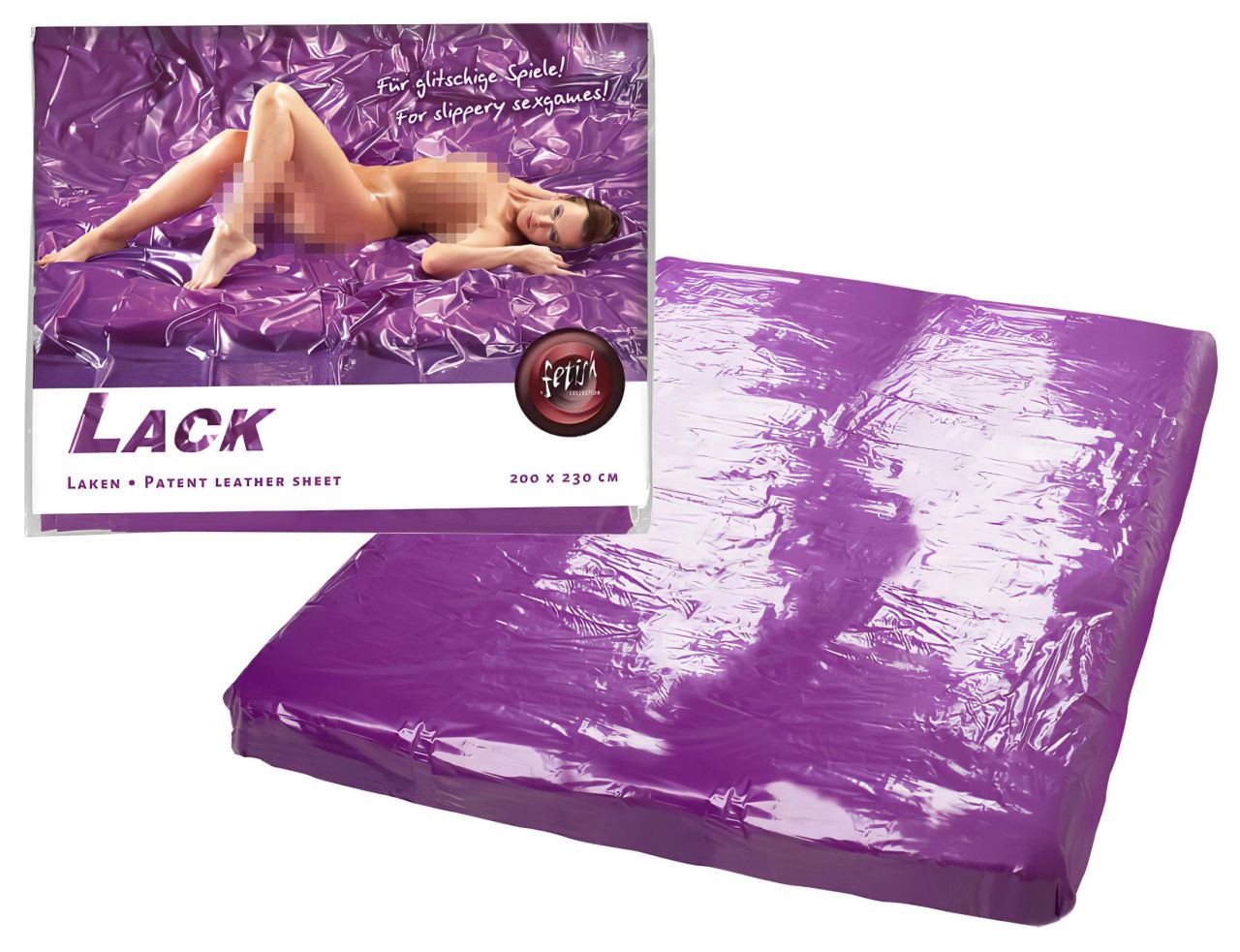 Fetish - lakk lepedő - 200 × 220 cm (lila)