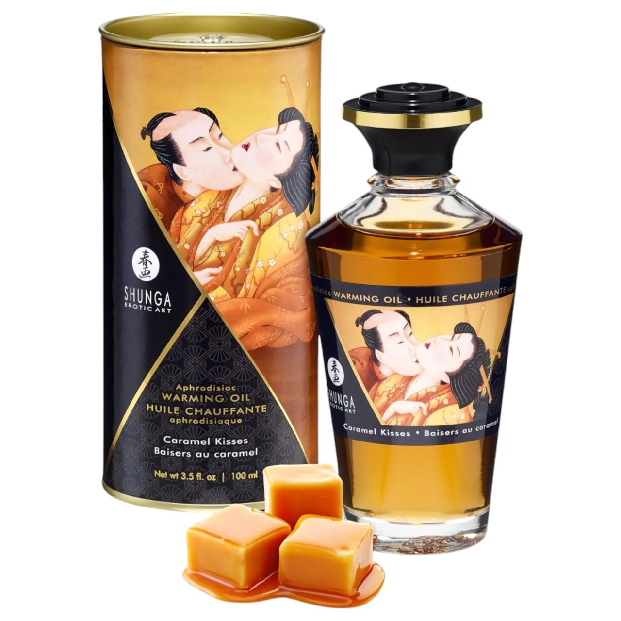 Shunga - melegítő erotikus masszázsolaj karamell illattal (100 ml)