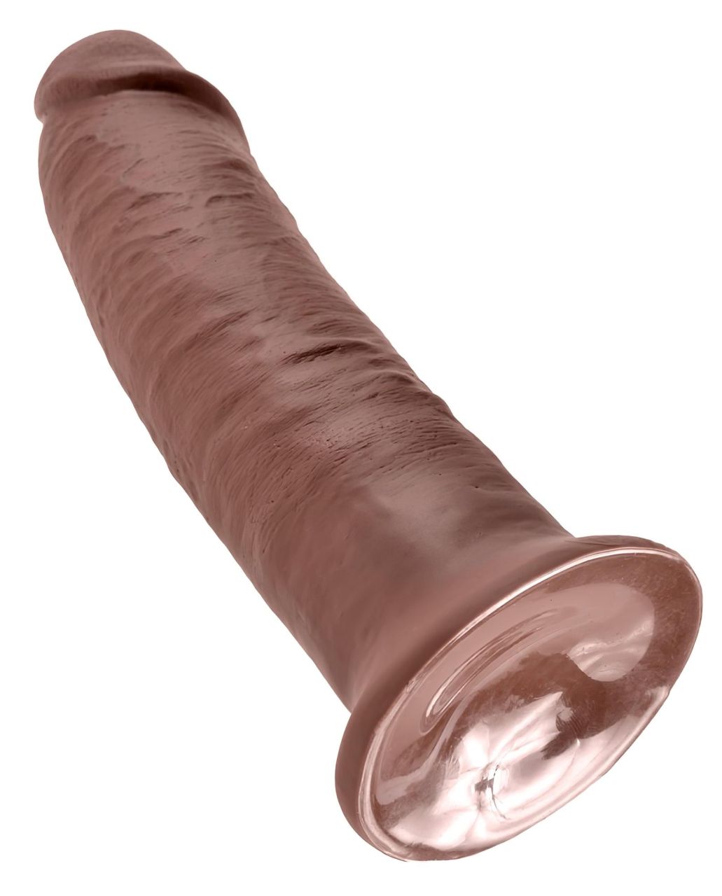 King Cock 10 - nagy tapadókorongos dildó (25 cm, barna)