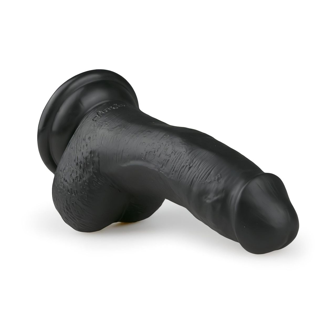 EasyToys - tapadókorongos, herés dildó (15 cm, fekete)