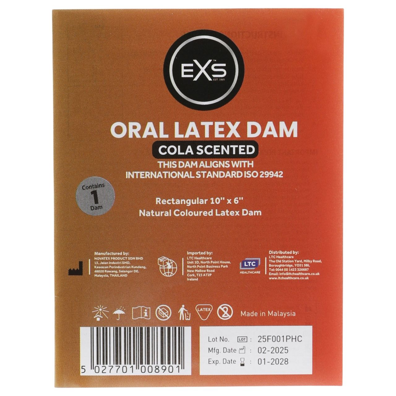 EXS kolás nyalókendő - latex óvókendő (1 db) EXS kolás nyalókendő - latex óvókendő (1 db)
