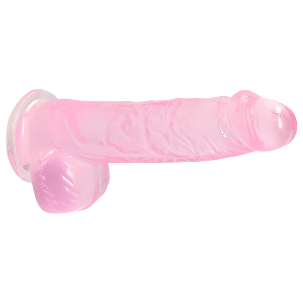 RealRock - átlátszó élethű dildó (pink, 15 cm)