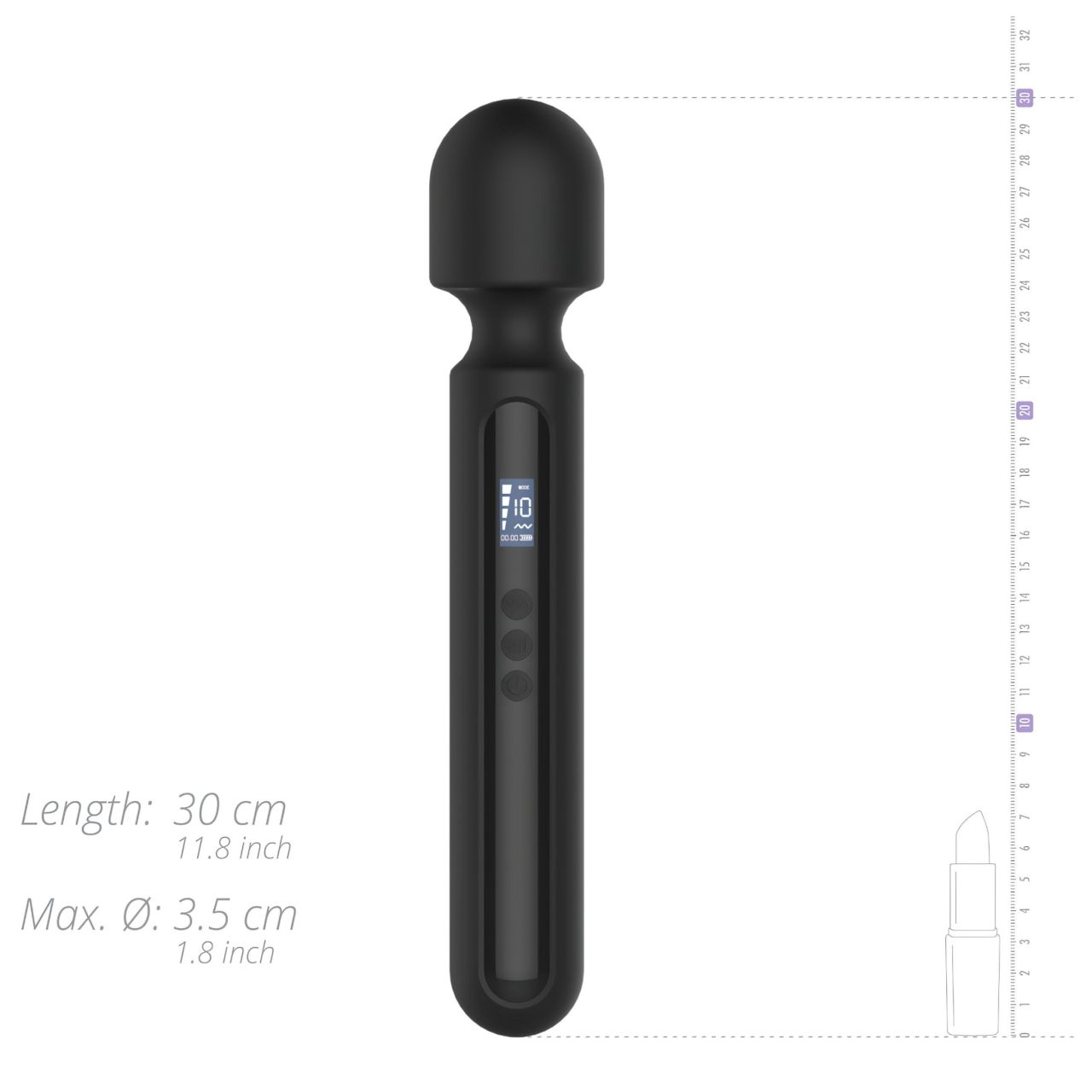 BLAQ - nagy digitális wand masszírozó vibrátor (fekete) BLAQ - nagy digitális wand masszírozó vibrátor (fekete)