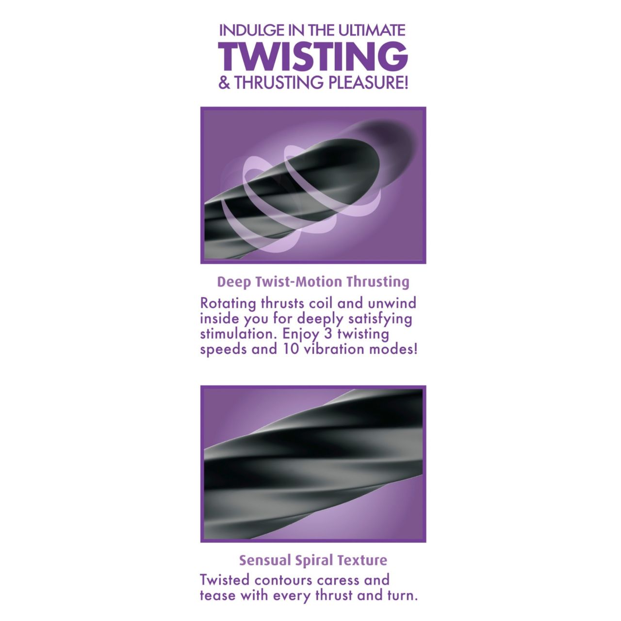 Anal Fantasy Twist Ecstasy - forgó-lökő anál vibrátor (fekete) Anal Fantasy Twist Ecstasy - forgó-lökő anál vibrátor (fekete)