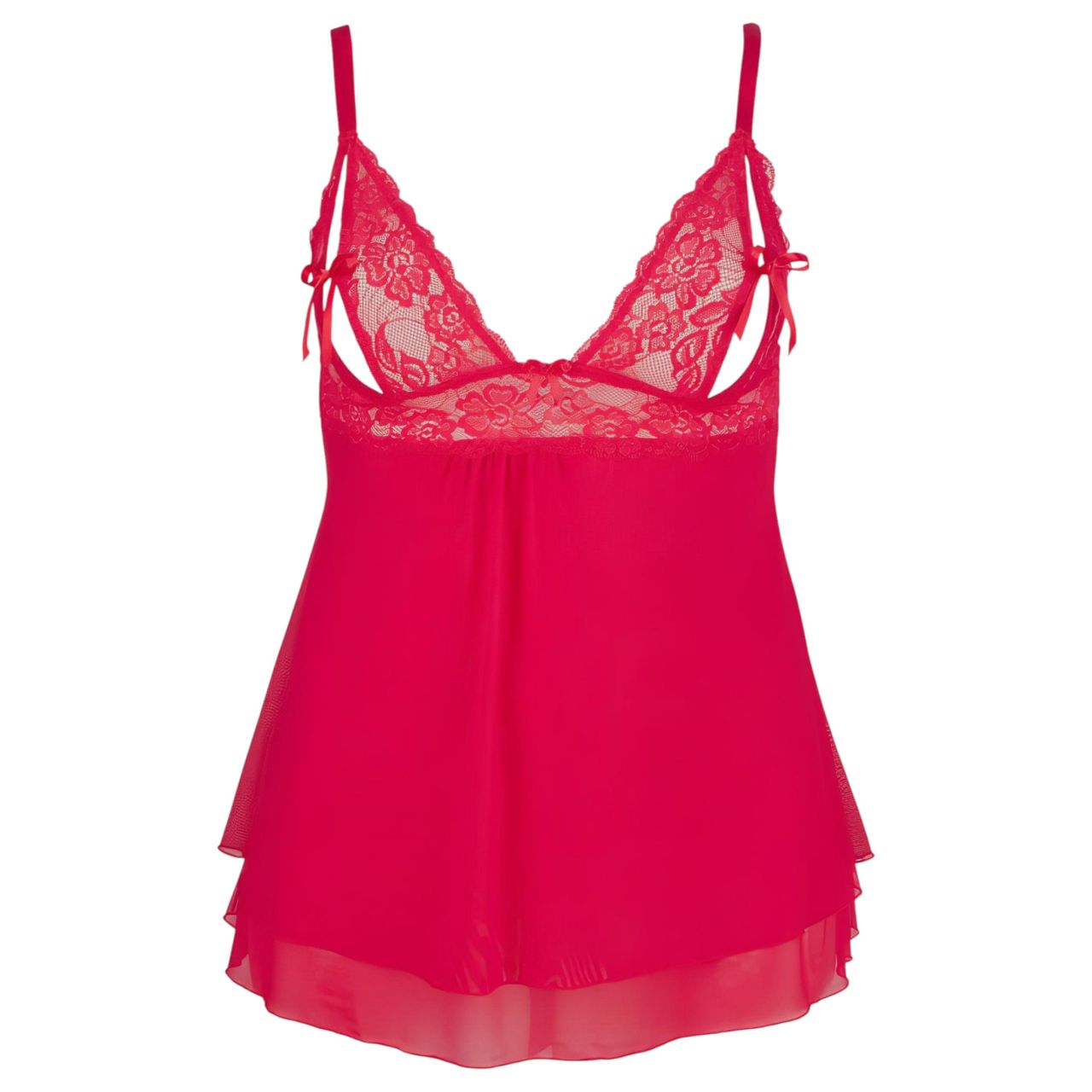 Cottelli Plus Size - csipkés, lenge babydoll (piros) Cottelli Plus Size - csipkés, lenge babydoll (piros)