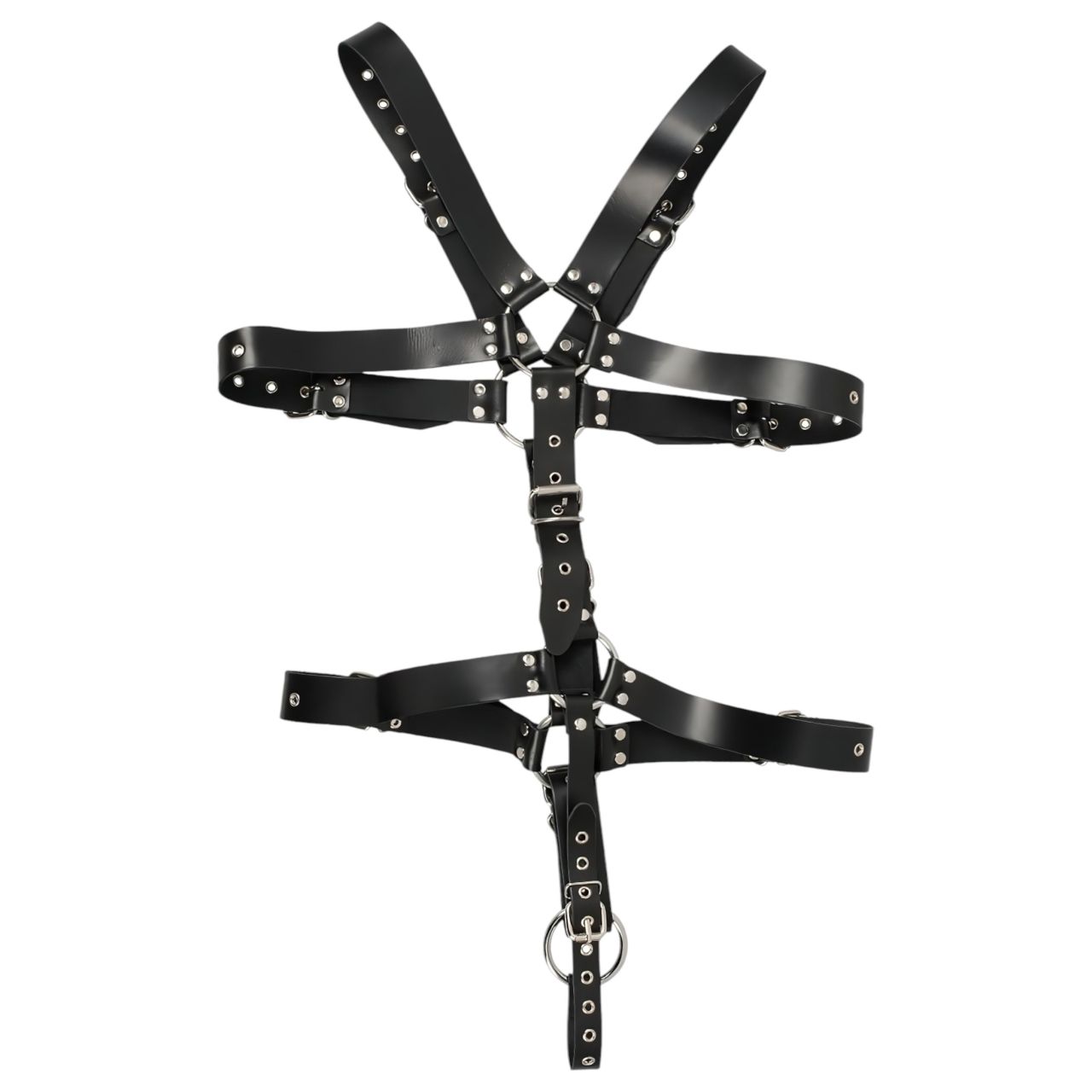 ZADO - bőr férfi testhám body (fekete, S-L)