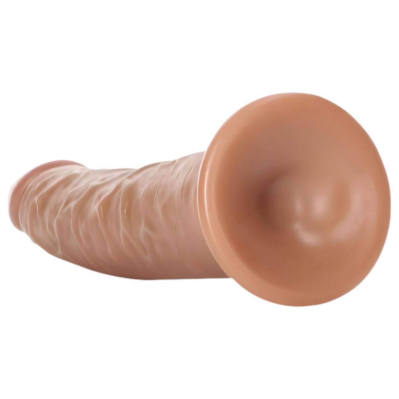 RealRock Slim - realisztikus dildó 15,5 cm (sötét testszínű)